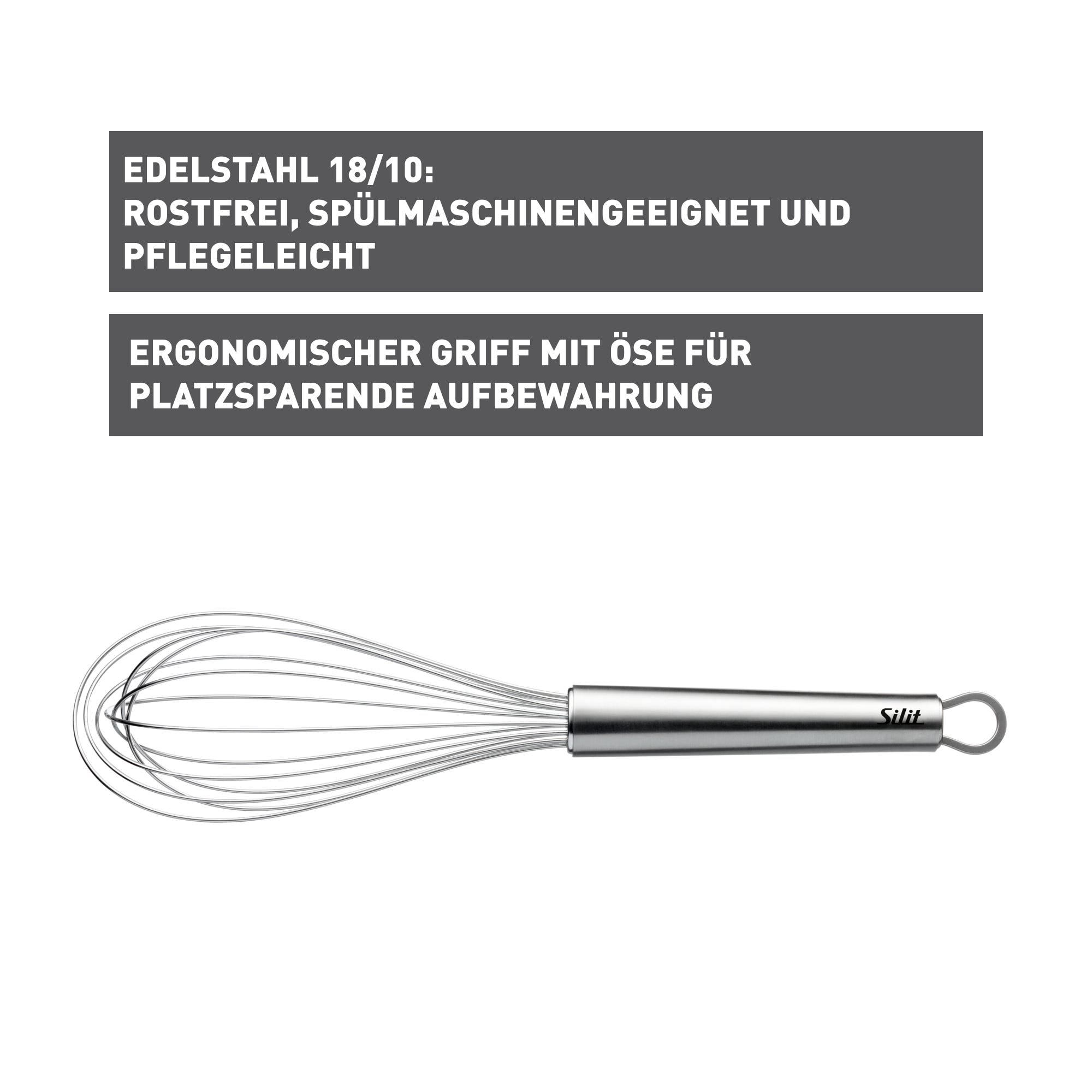 Ballongvisp rustfritt stål 29 cm - Silit håndtak detalj