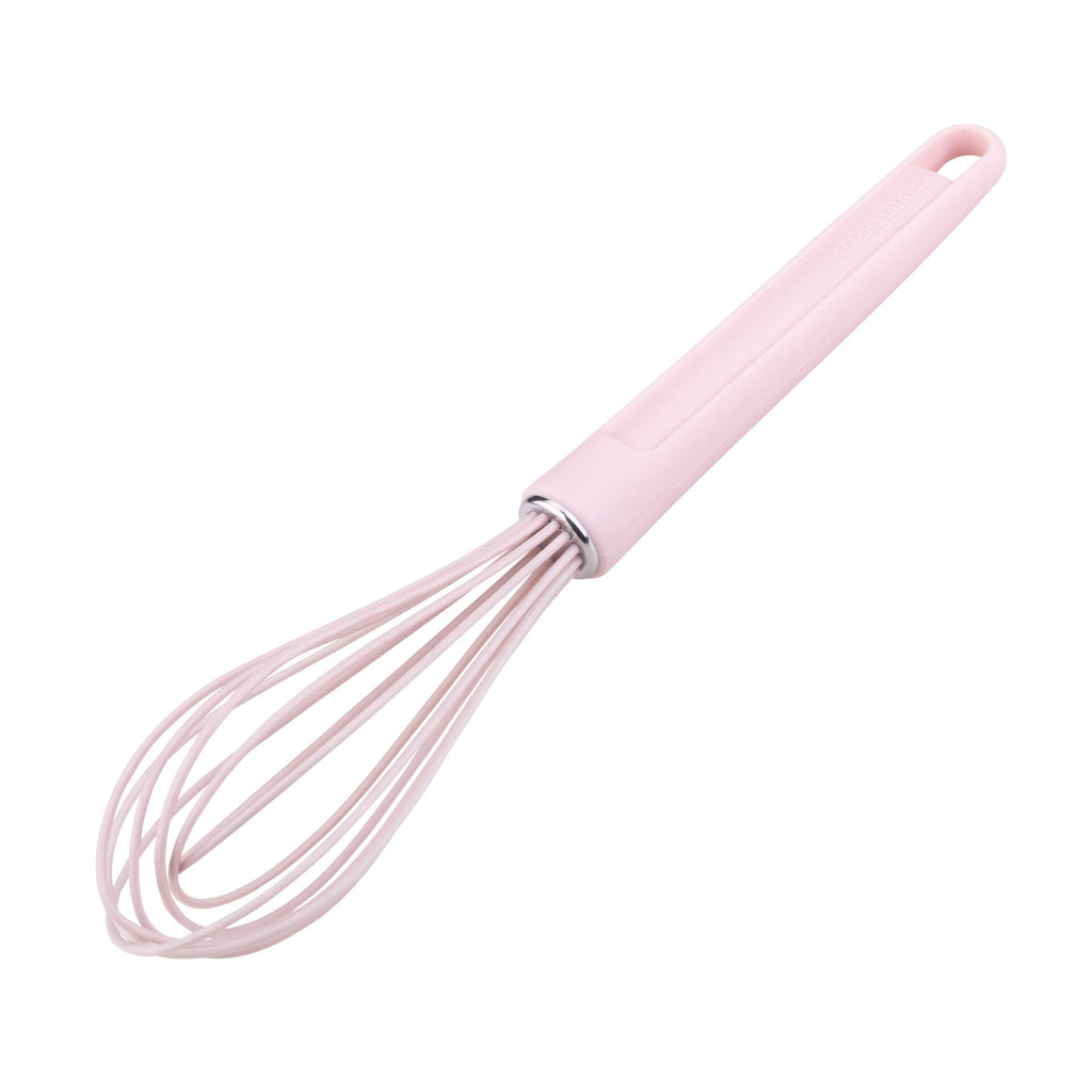 Ballongvisp silikon rosa 26 cm med rustfritt stål forfra