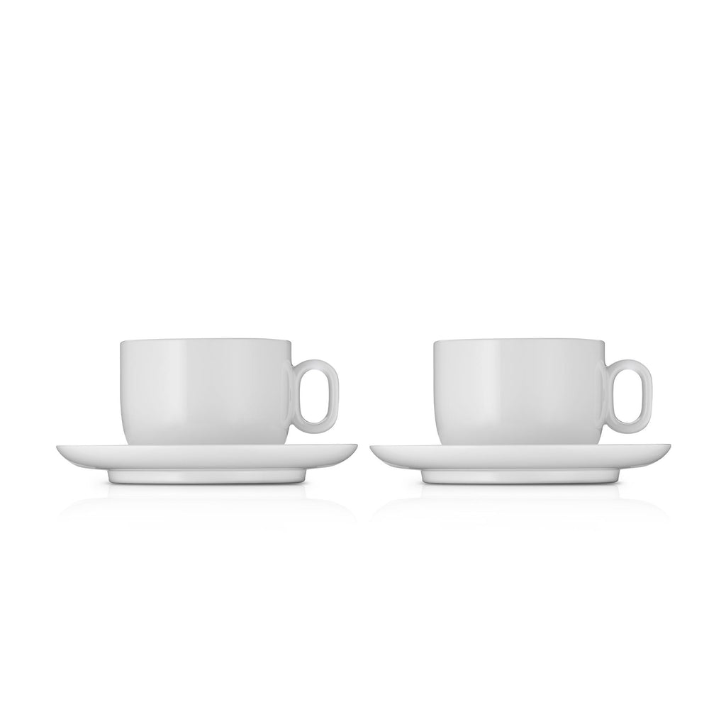 Barista cappuccinosett 4-delt porselen 160 ml med skål forfra