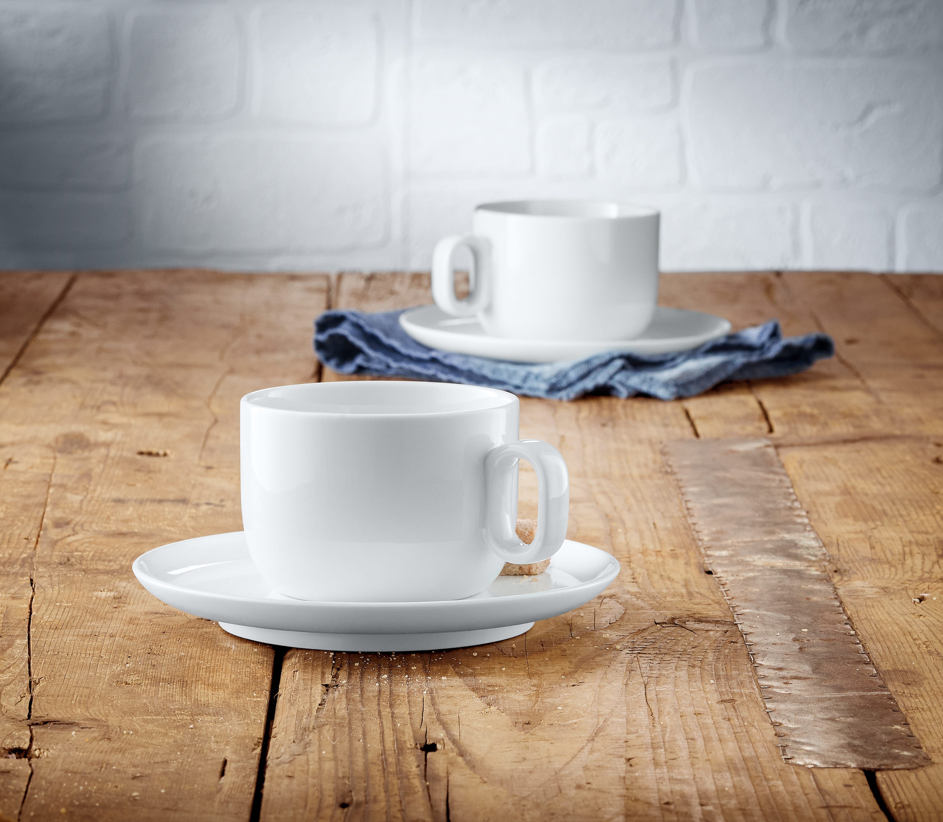 Barista cappuccinosett 4-delt porselen 160 ml med skål detalj av kopp