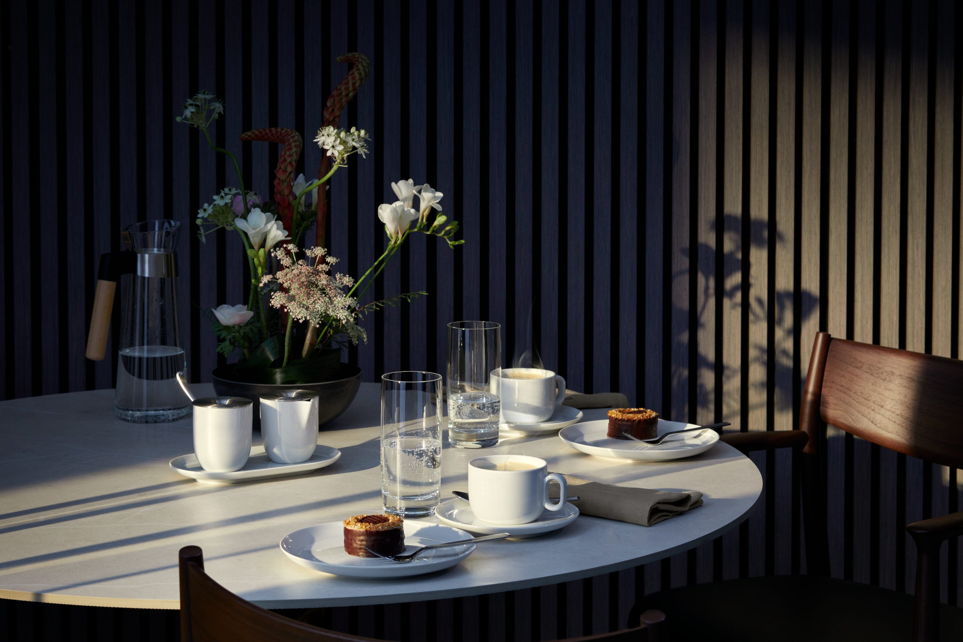 Barista cappuccinosett 4-delt porselen 160 ml med skål nærbilde av skål