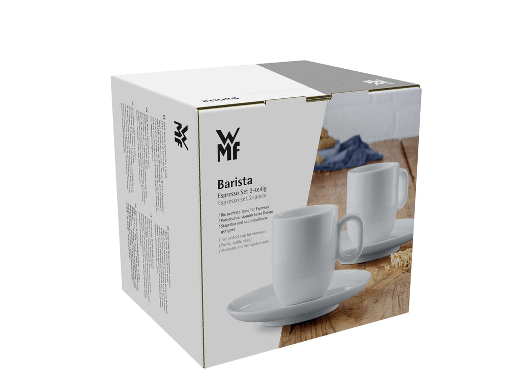Barista espressosett 4-delt porselen 60 ml med skål montert