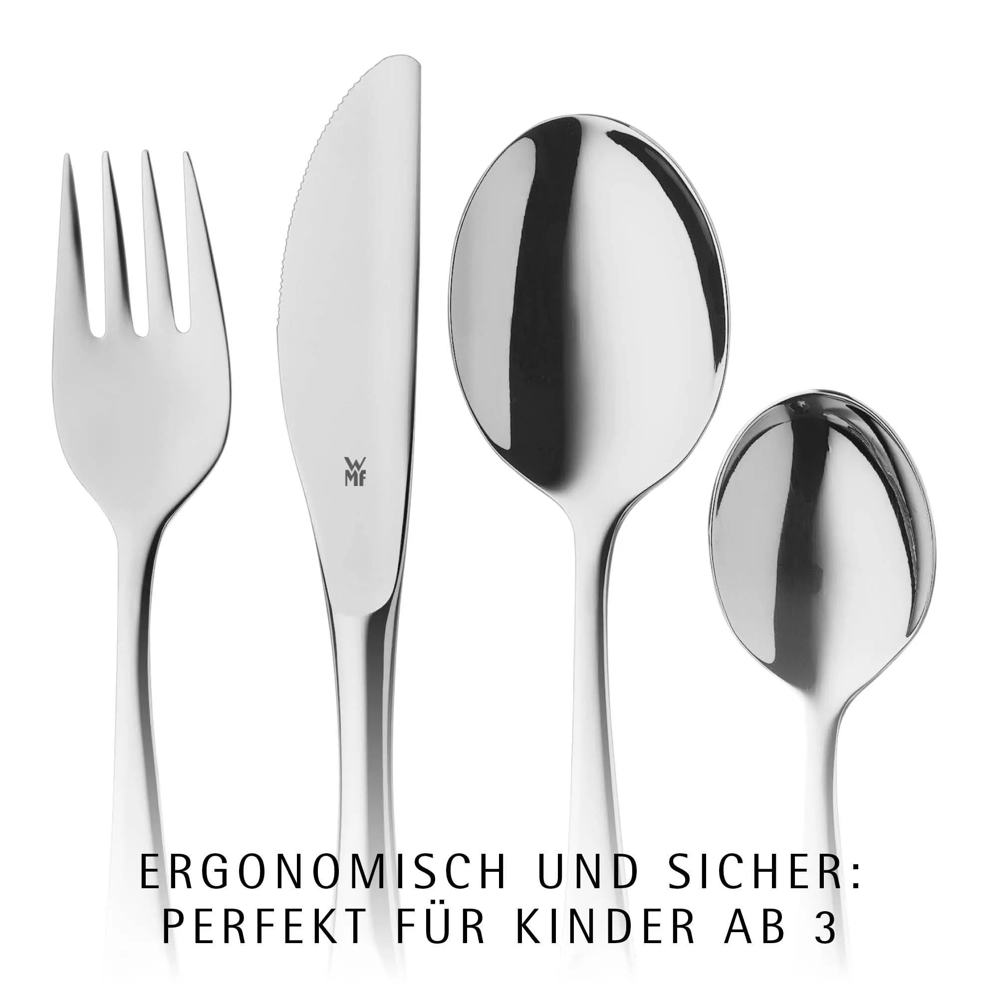 Barnebestikk dyremotiv 4-delt rustfritt stål polert kniv nærbilde