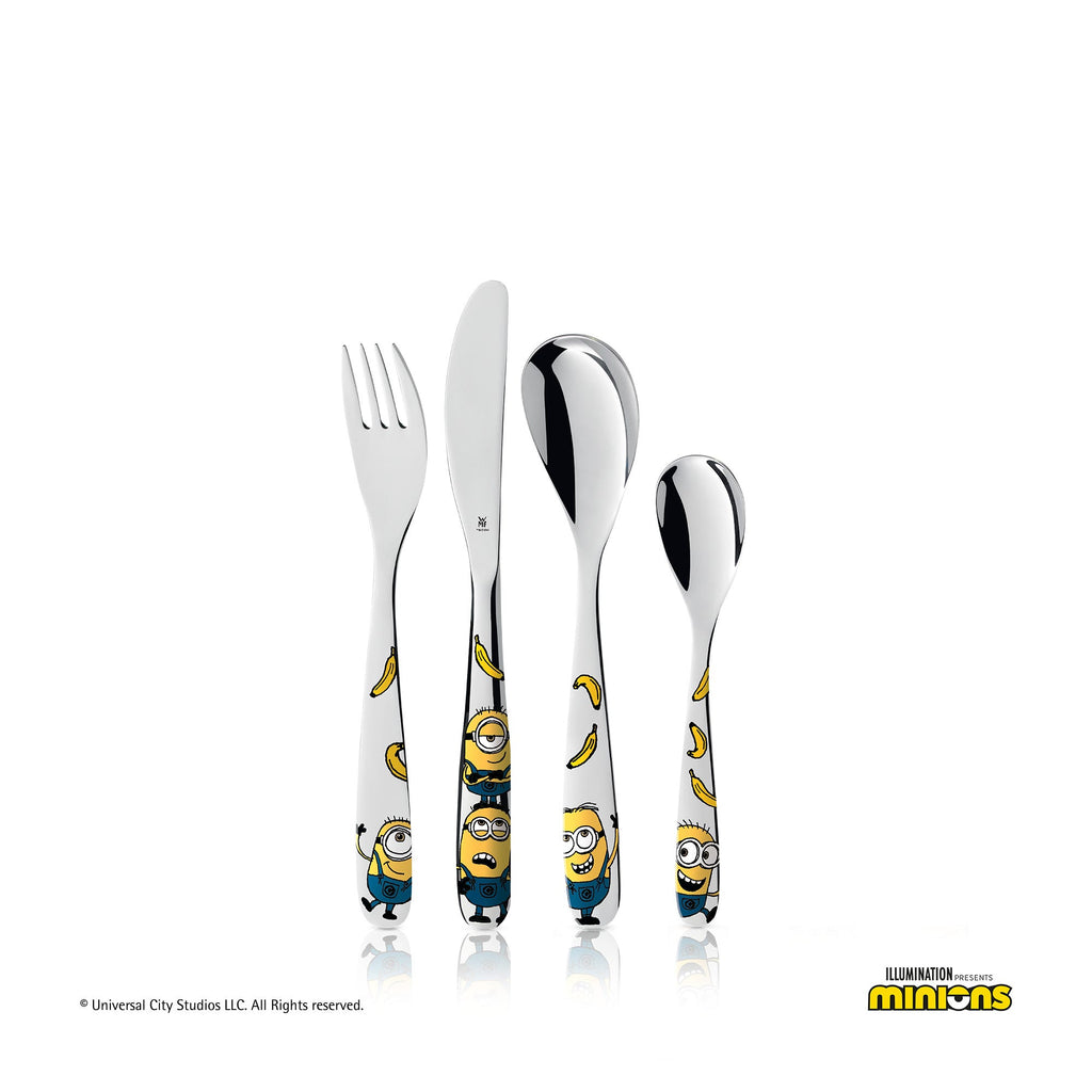 Barnebestikk Minions® 4-delt rustfritt stål polert forfra