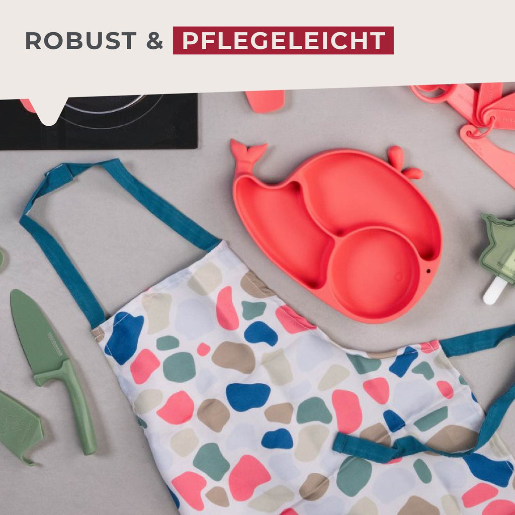 Barneforkle fargerikt polyester 58x45 cm med borrelås - helhetlig bilde