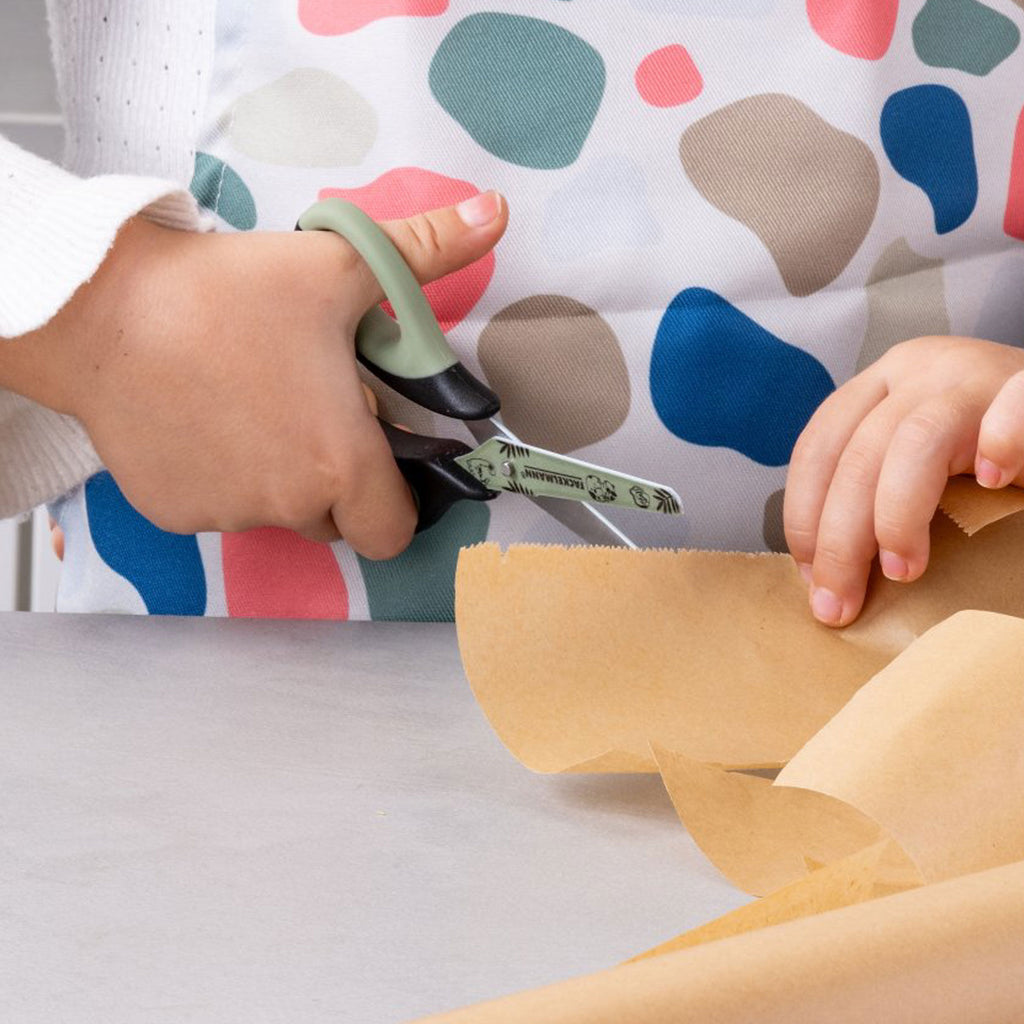 Barnesaks med dinosaurdesign rustfritt stål bakside