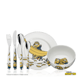 Barneservise Minions® 6-delt bestikk og porselen forfra