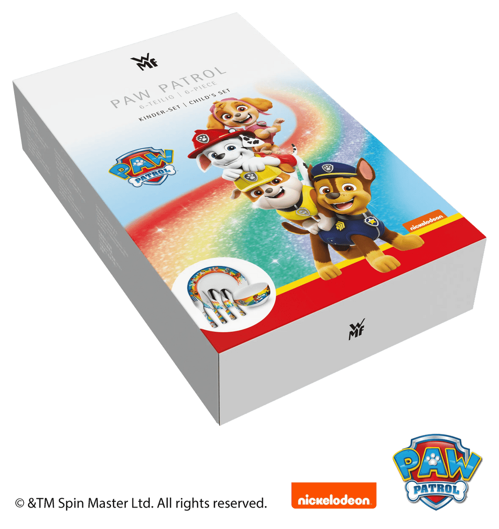 Barneservise og bestikk PAW Patrol 6-delt porselen detalj av gravurmulighet