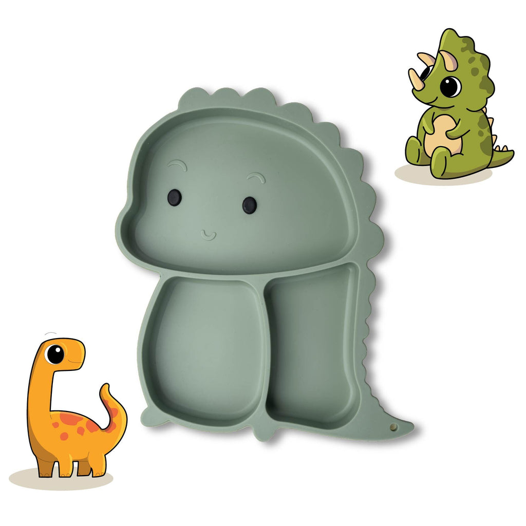 Barnetallerken dino silikon med sugekopp 3-delt - Fackelmann detalj av sugekopp