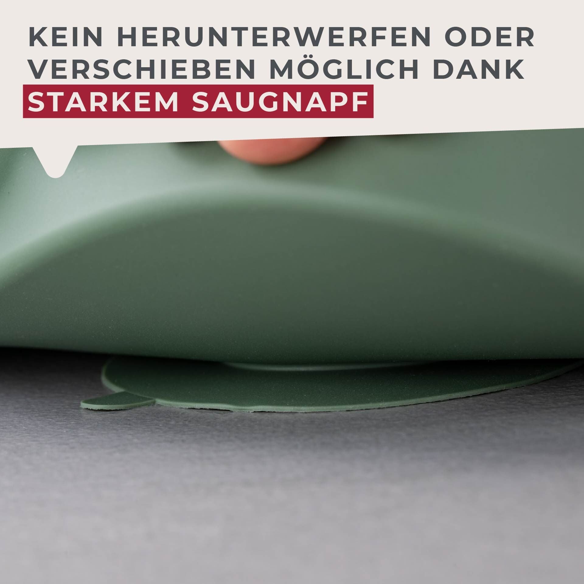 Barnetallerken dino silikon med sugekopp 3-delt - Fackelmann nærbilde av dino-motiv