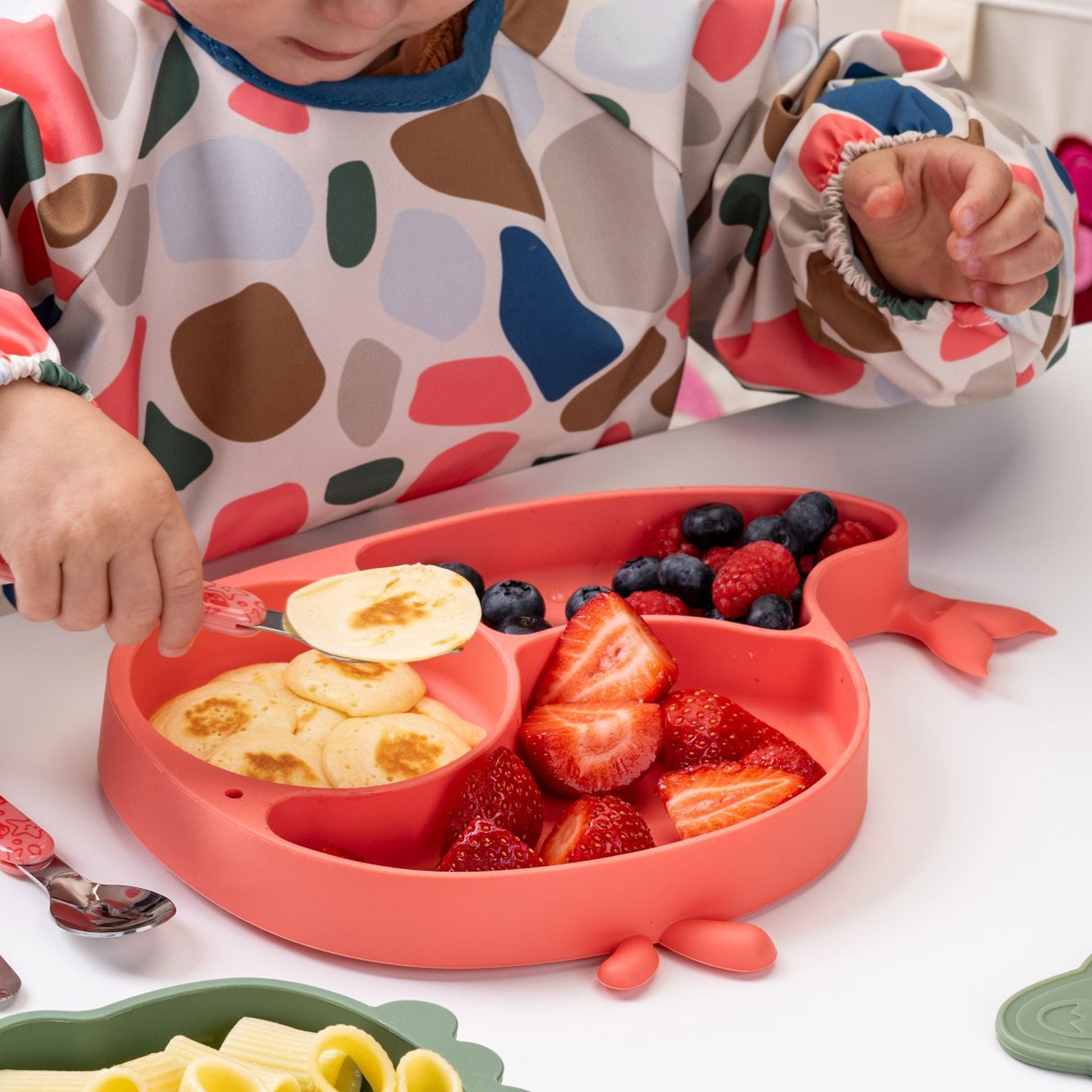 Barnetallerken hval silikon med sugekopp bakside