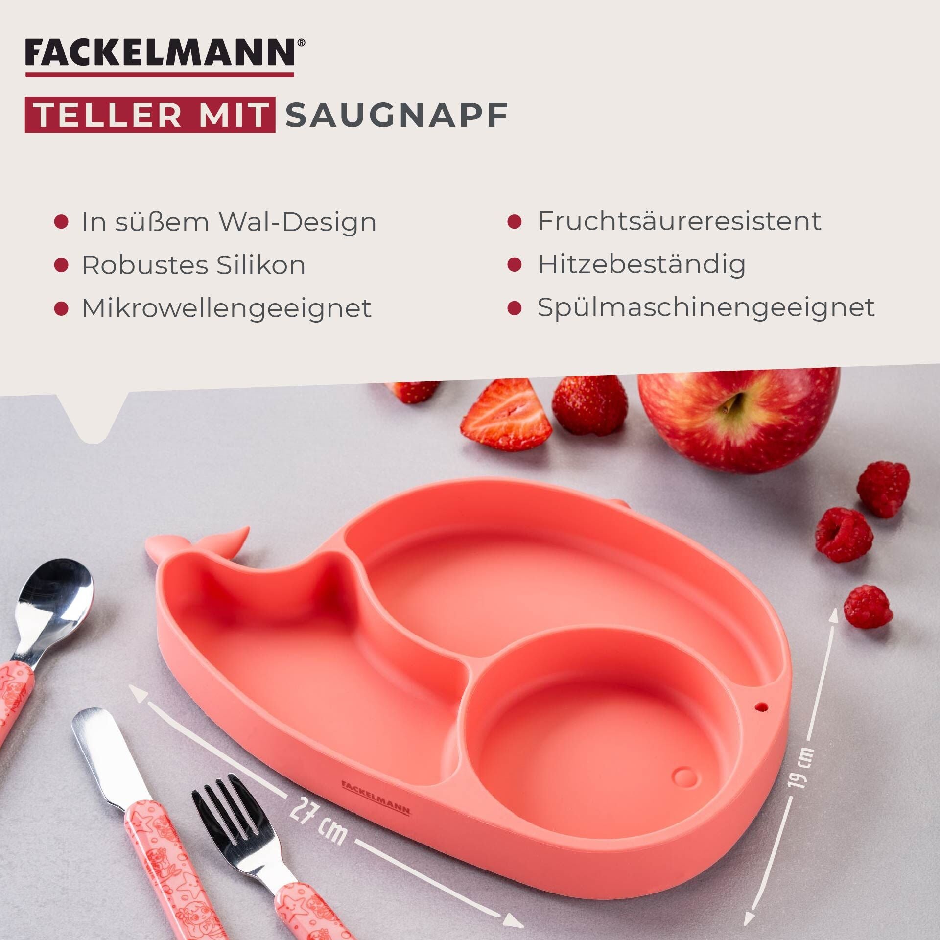 Barnetallerken hval silikon med sugekopp detalj av hvaldesign