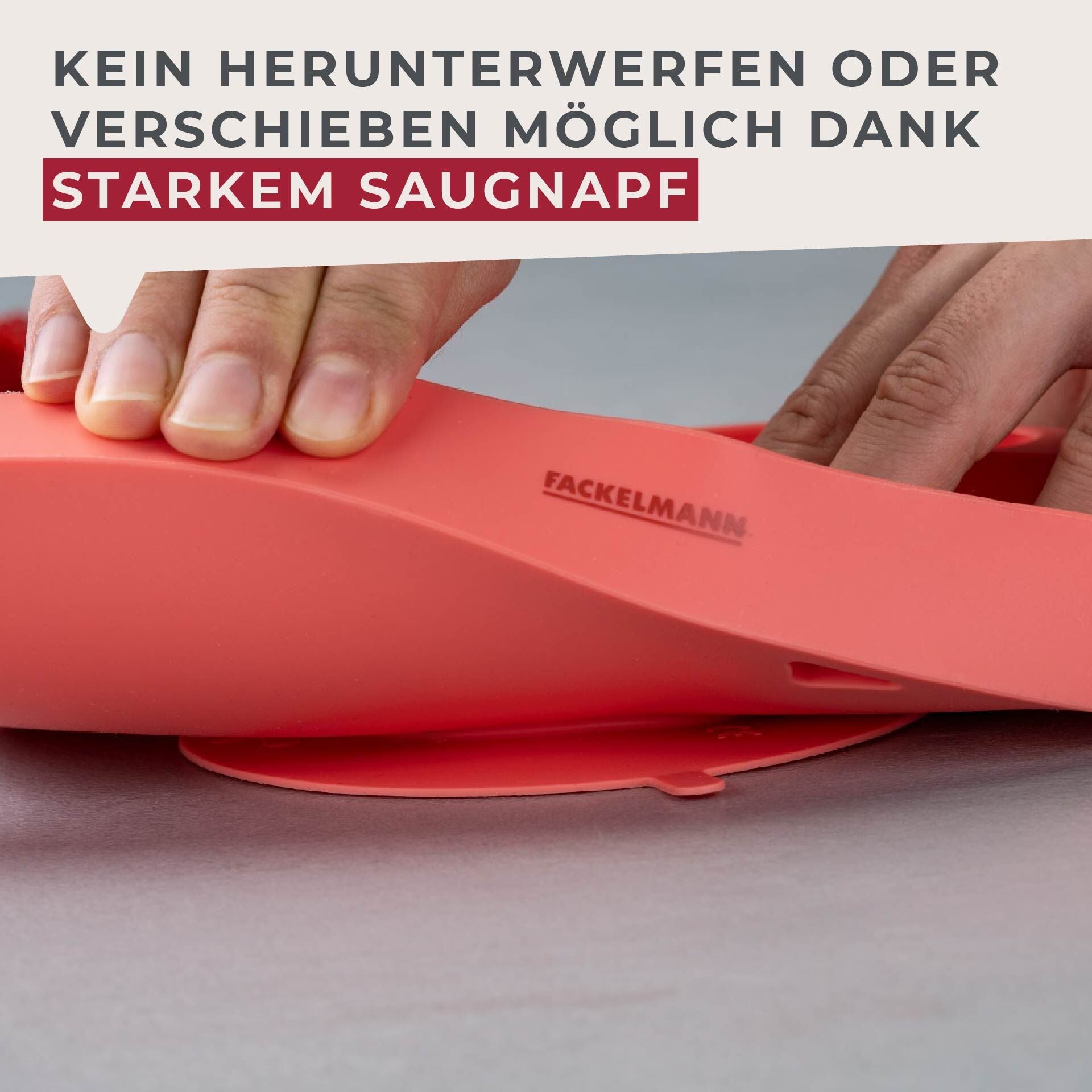 Barnetallerken hval silikon med sugekopp montert på bord