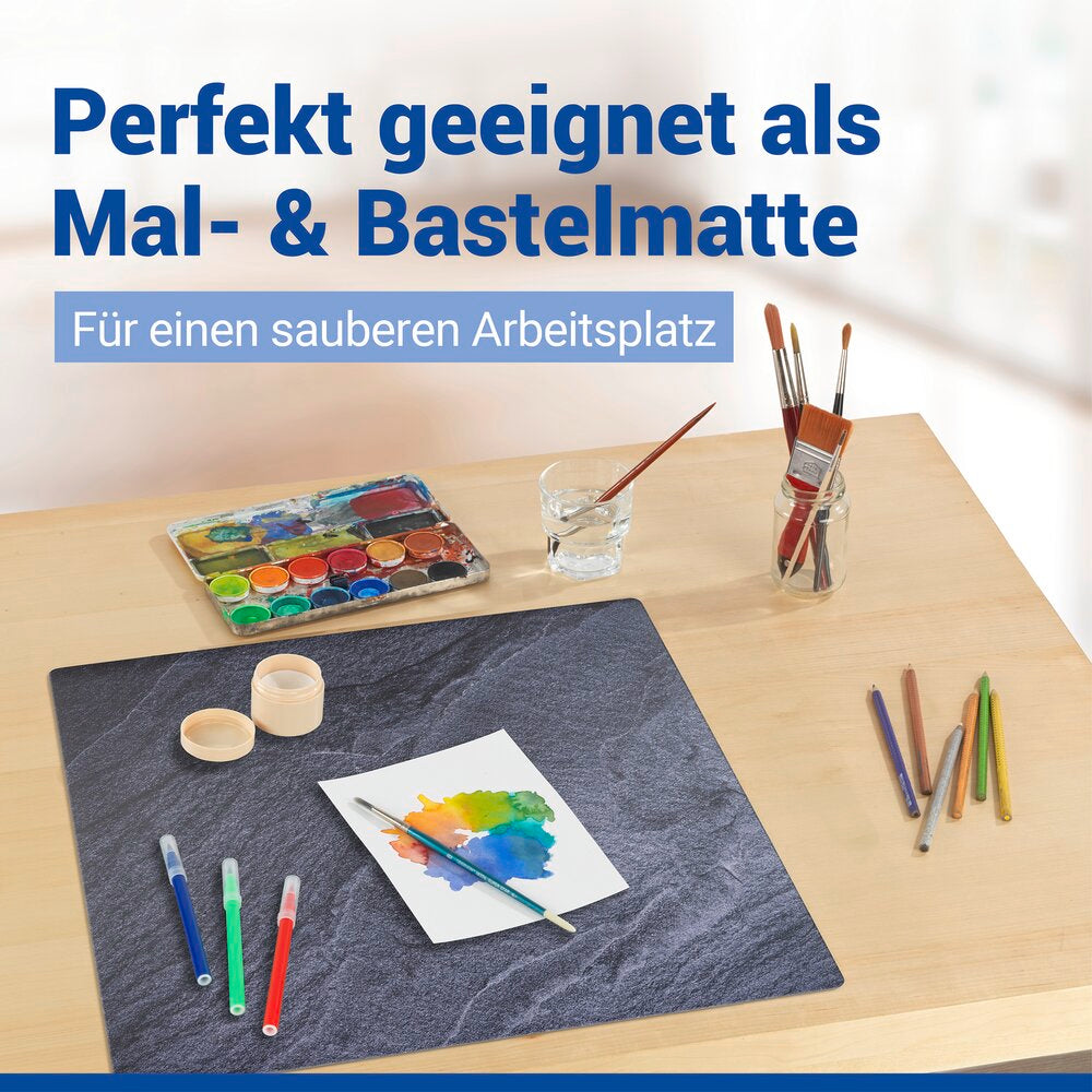 Bruk av beskyttelsesmatte for koketopp 60x52 cm svart skifermønster som ekstra arbeidsflate
