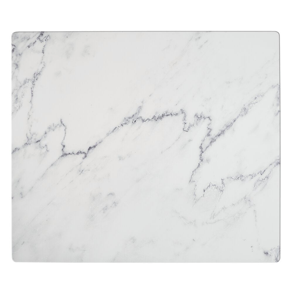 Beskyttelsesmatte for koketopp 60x52 cm hvit marmormønster forfra