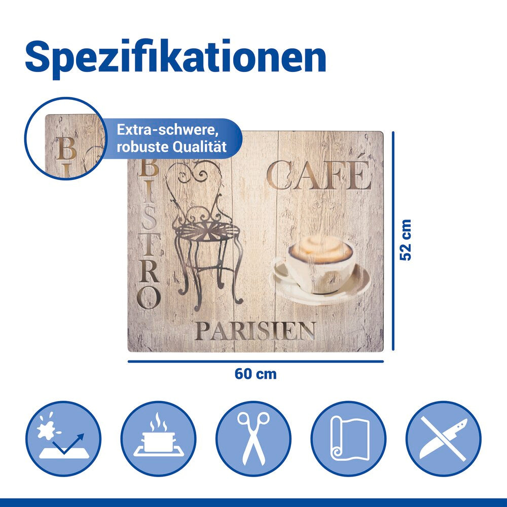 Beskyttelsesmatte for koketopp Bistro 60 x 52 cm varmebestandig helhetsbilde