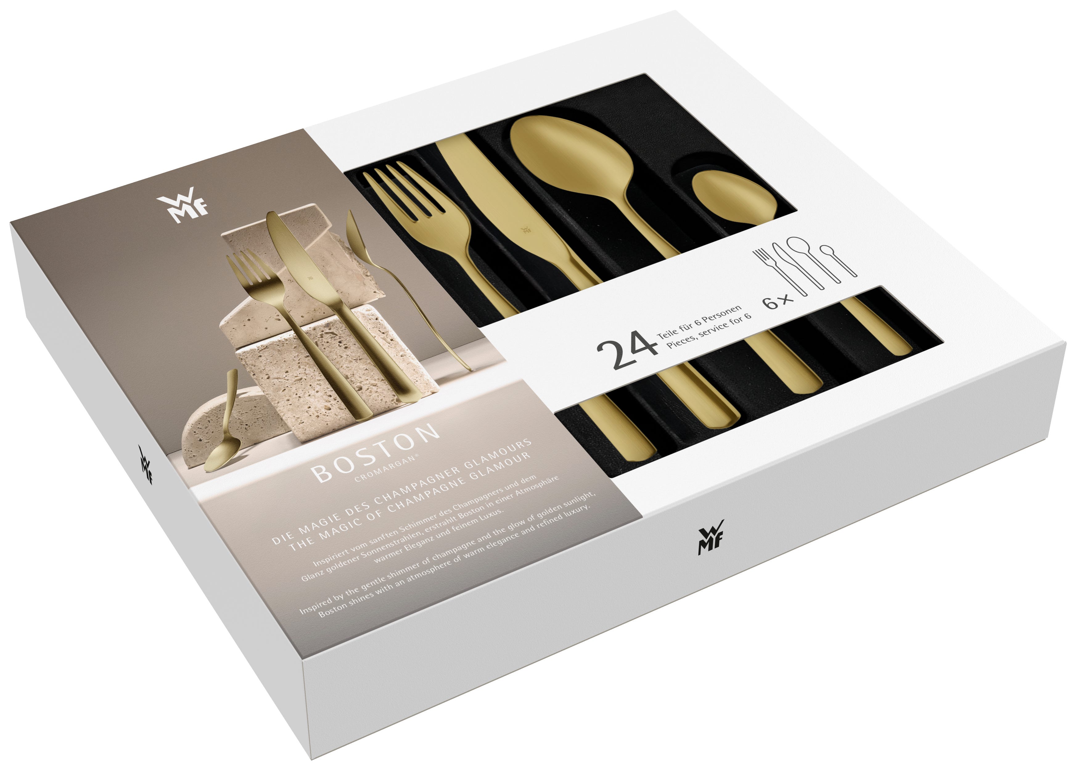 Bestikksett Boston Champagne Gold 24 deler Cromargan rustfritt stål - WMF