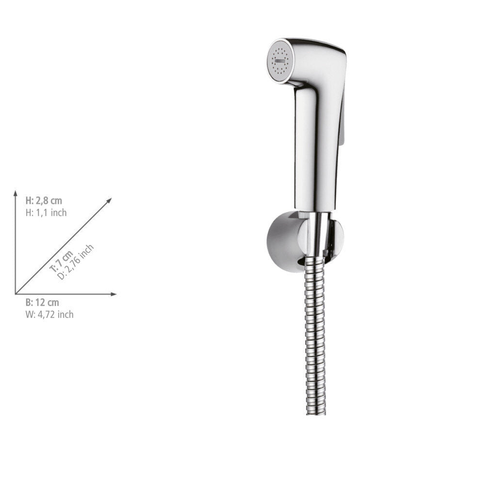 Nærbilde av dusjhode på Bidet-sett Watersaving 120 cm sølv ABS