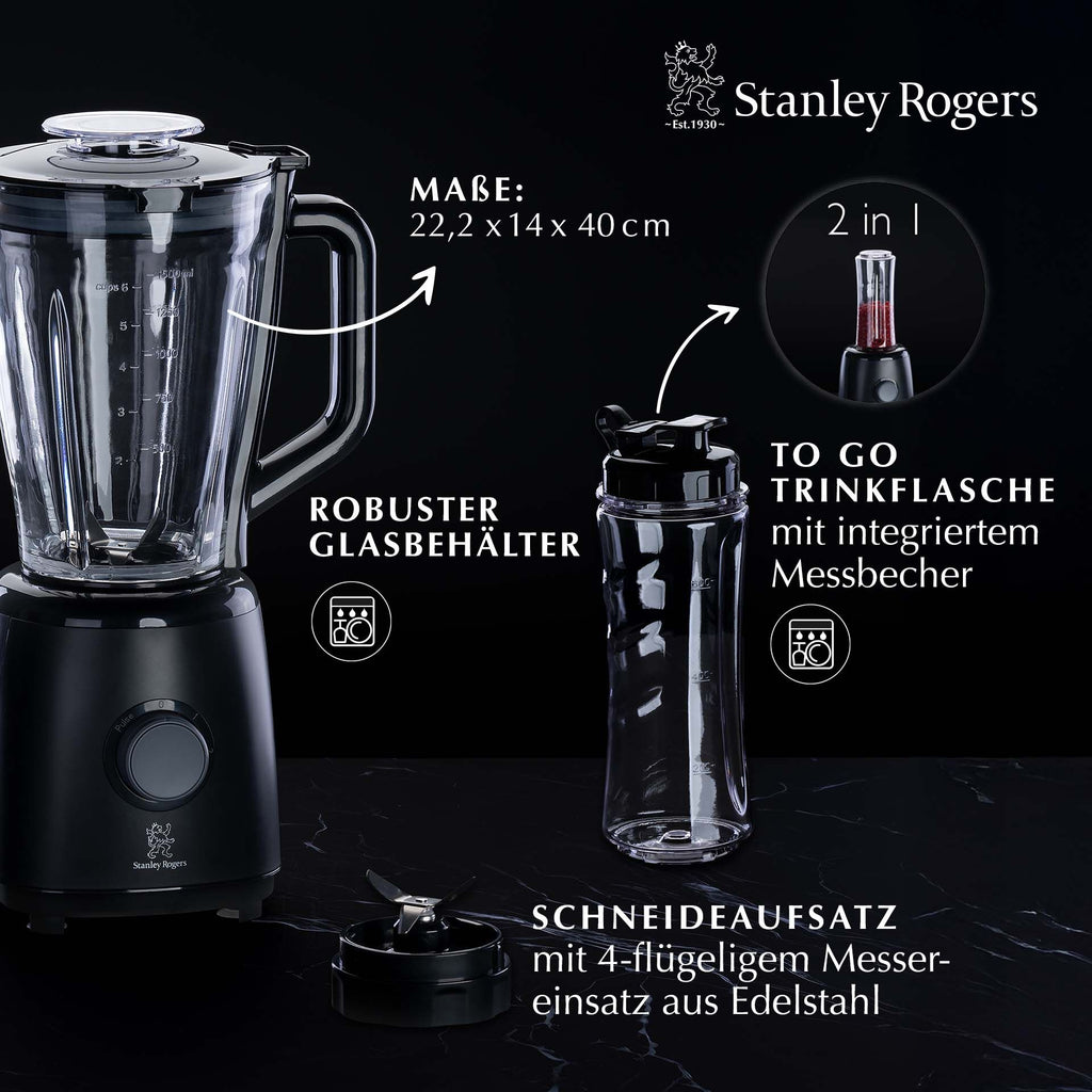 Blender glass 1,5 L 600W - Stanley Rogers med To-Go flaske