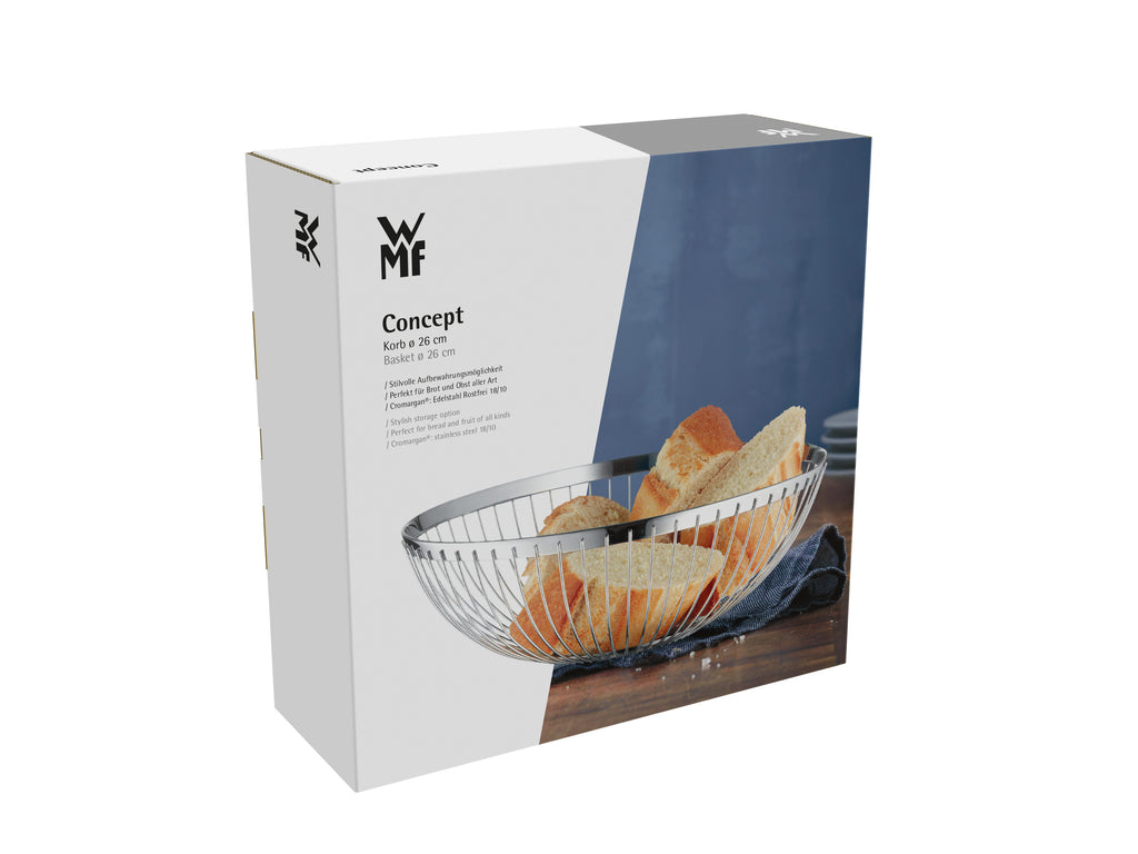 Nærbilde av gittermønsteret på Brød- og fruktkurv rustfritt stål 26 cm Concept - WMF