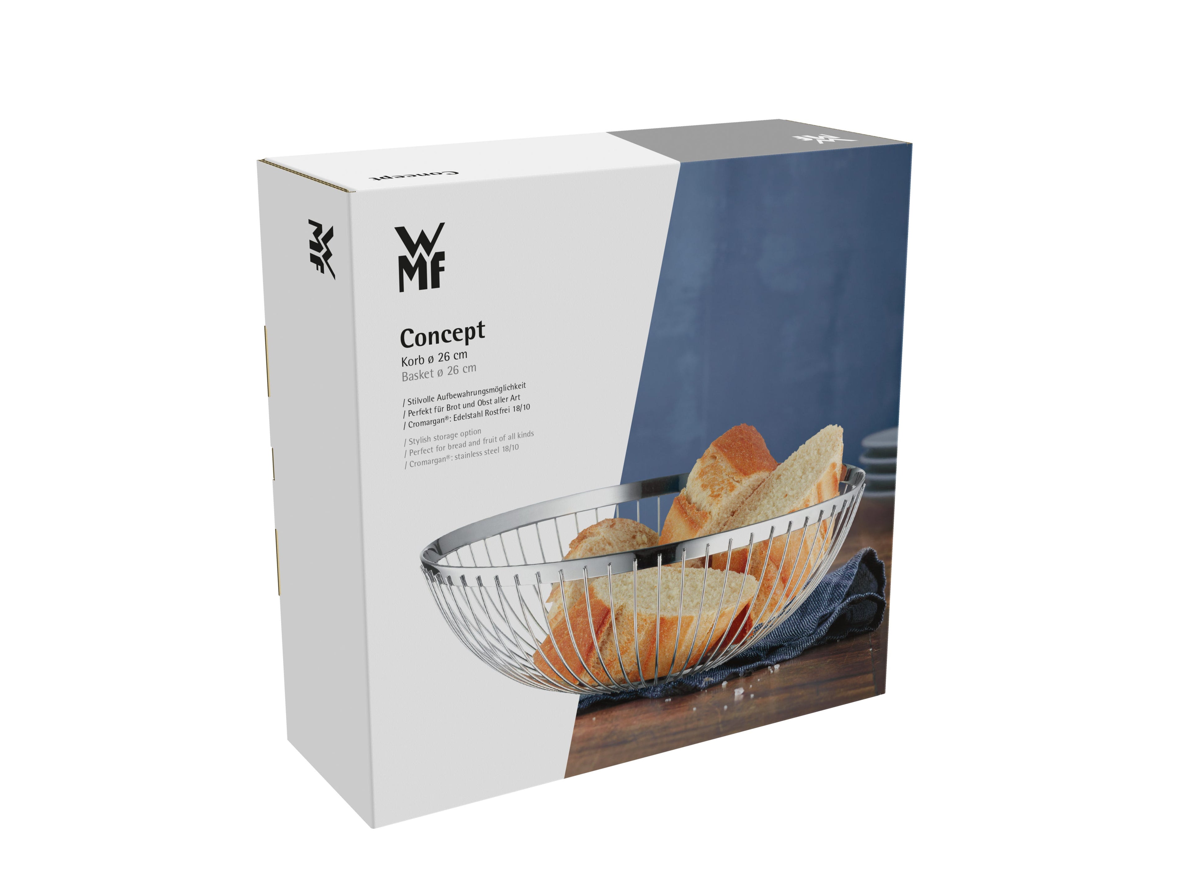 Nærbilde av gittermønsteret på Brød- og fruktkurv rustfritt stål 26 cm Concept - WMF