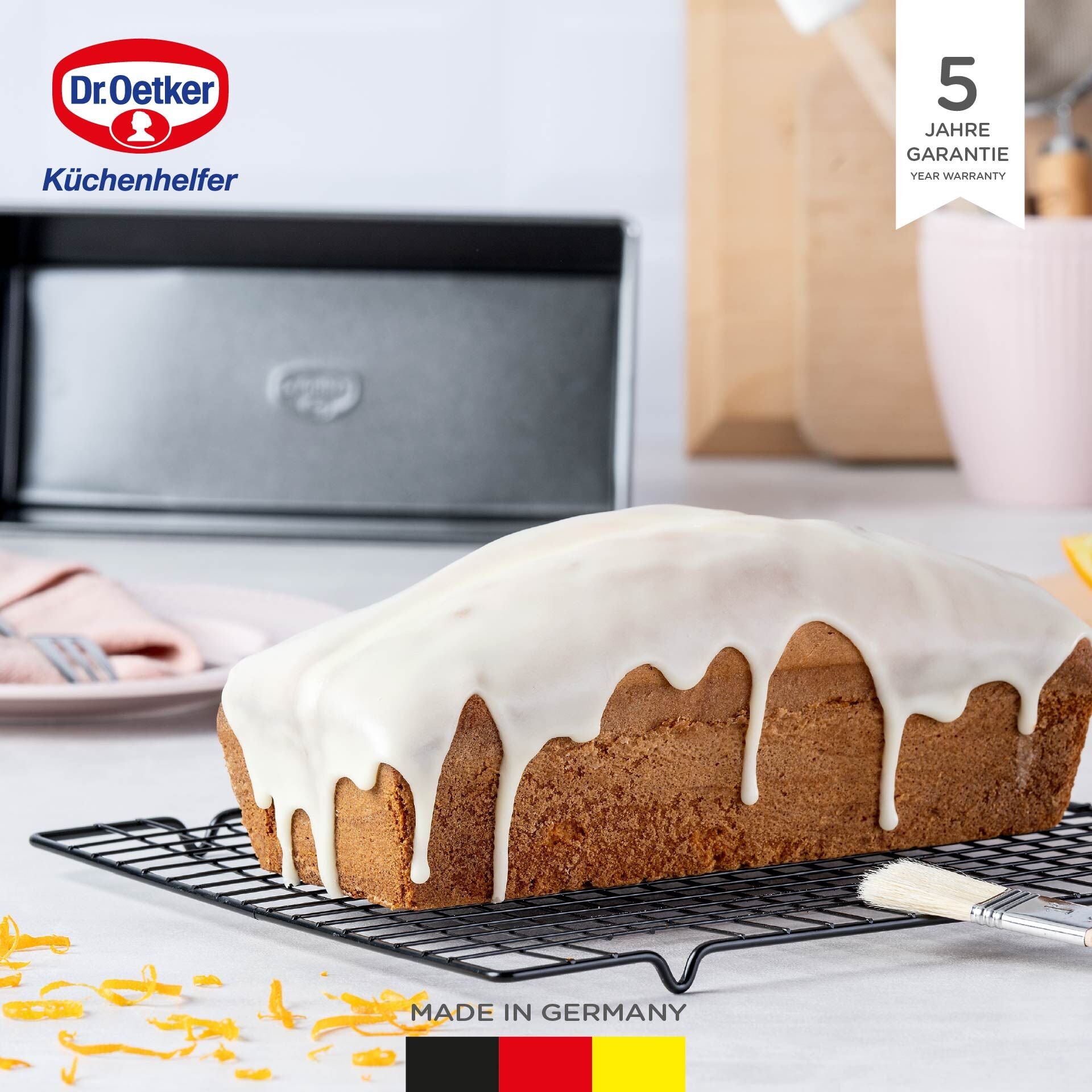 Nærbilde av håndtak på Brødform 25 cm non-stick PFAS-fri stål Dr. Oetker