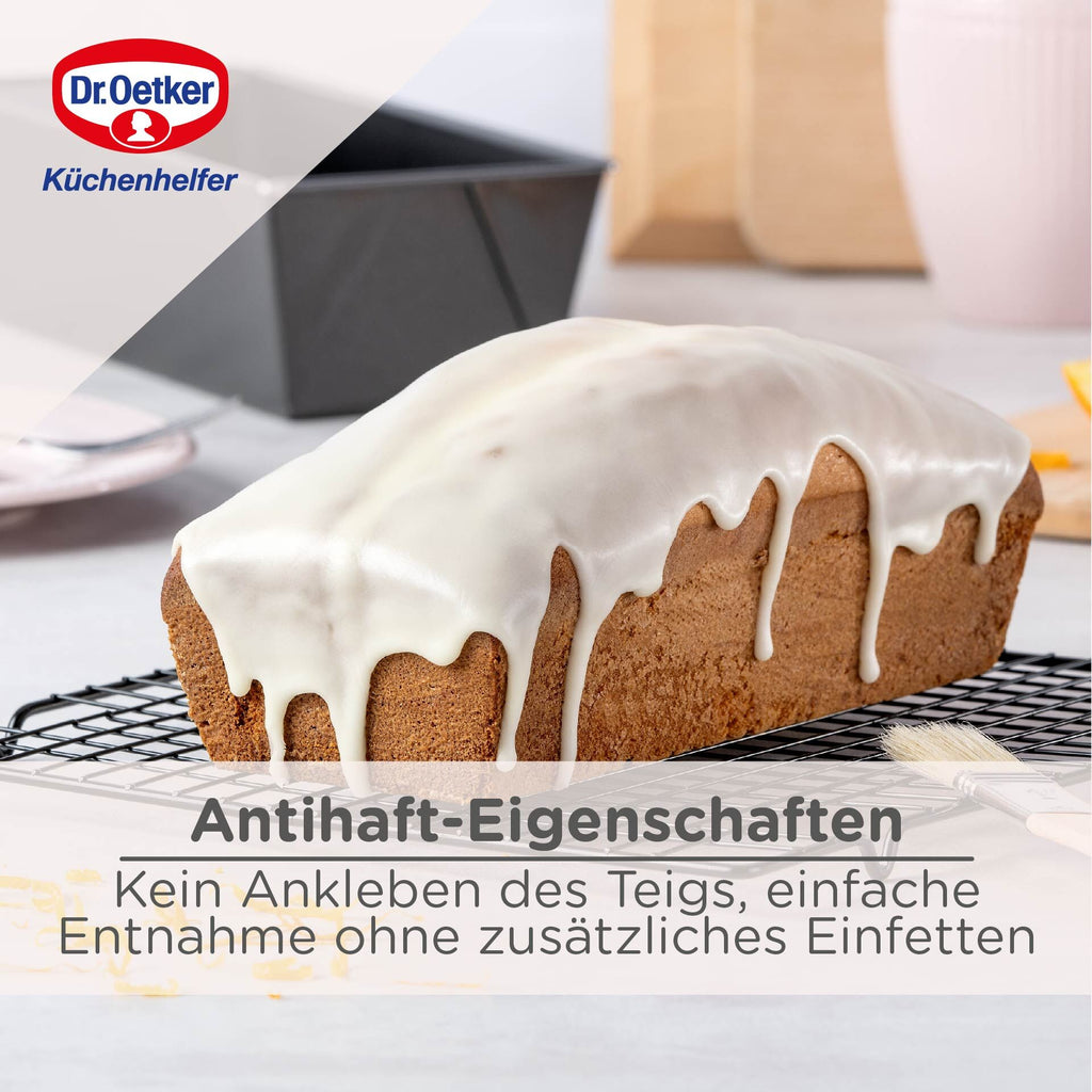 Brødform 25 cm non-stick PFAS-fri stål Dr. Oetker med bakt brød