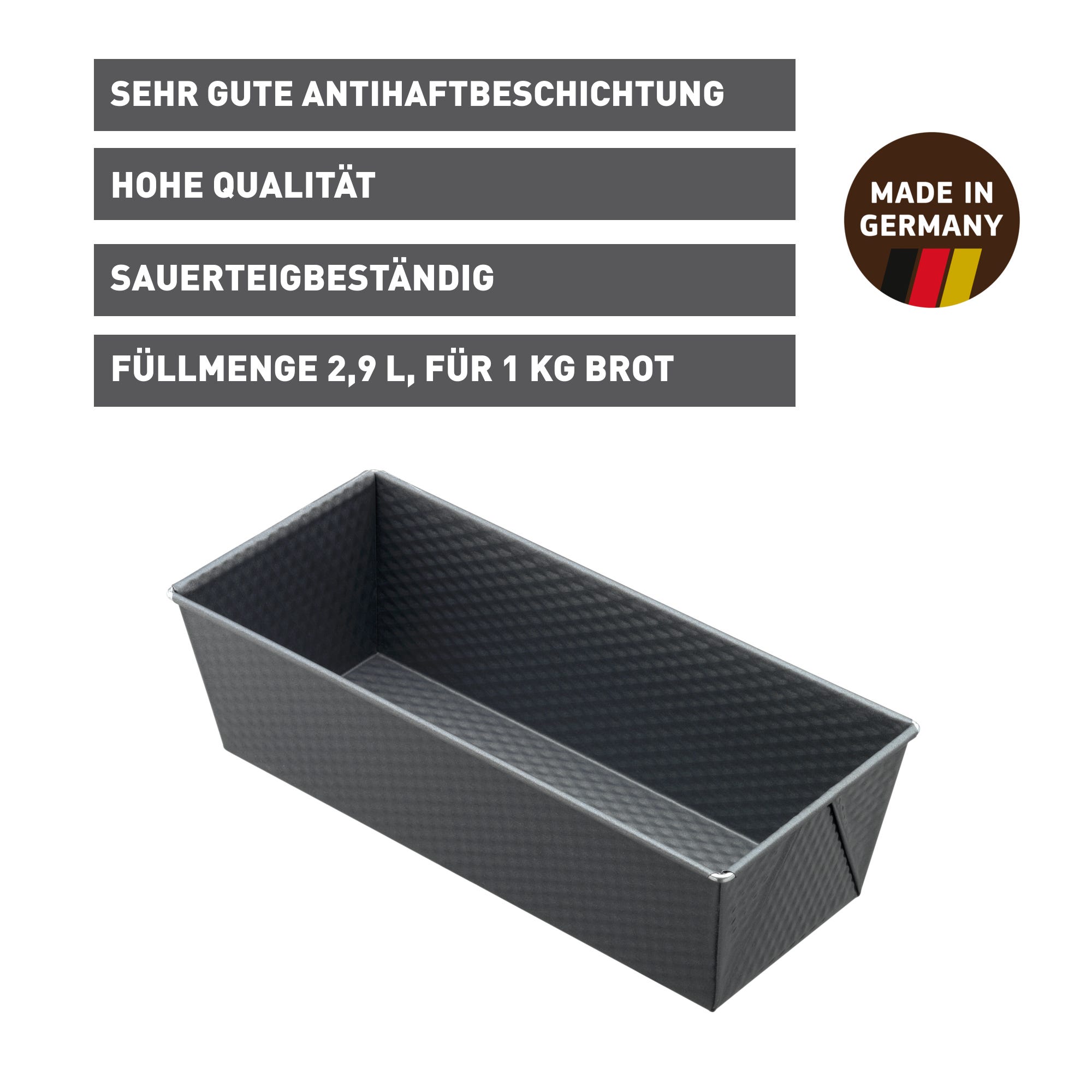 Detaljbilde av non-stick belegg på Brødform 30 cm non-stick grå