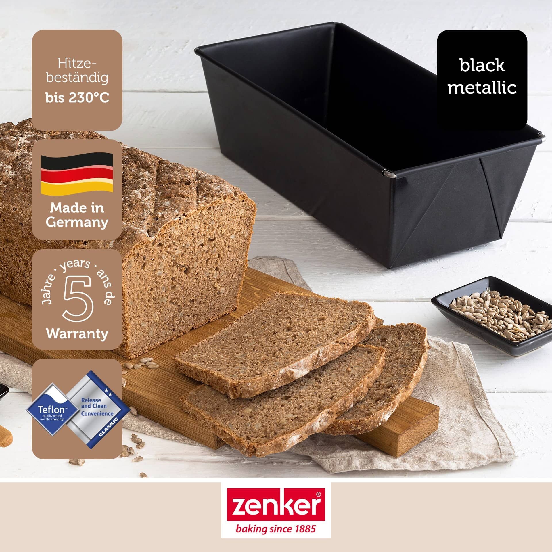 Brødform 31 cm non-stick Black Metallic - Zenker bakside