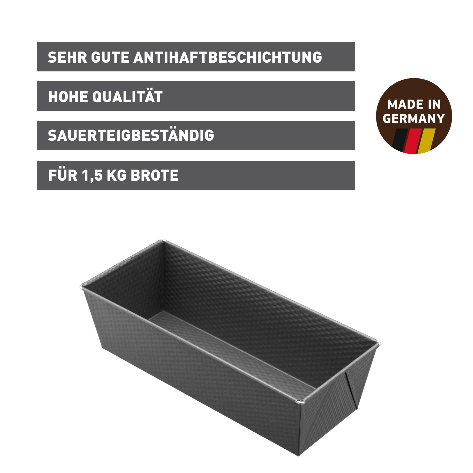 Detalj av non-stick belegget på Brødform 35 cm non-stick mørkegrå