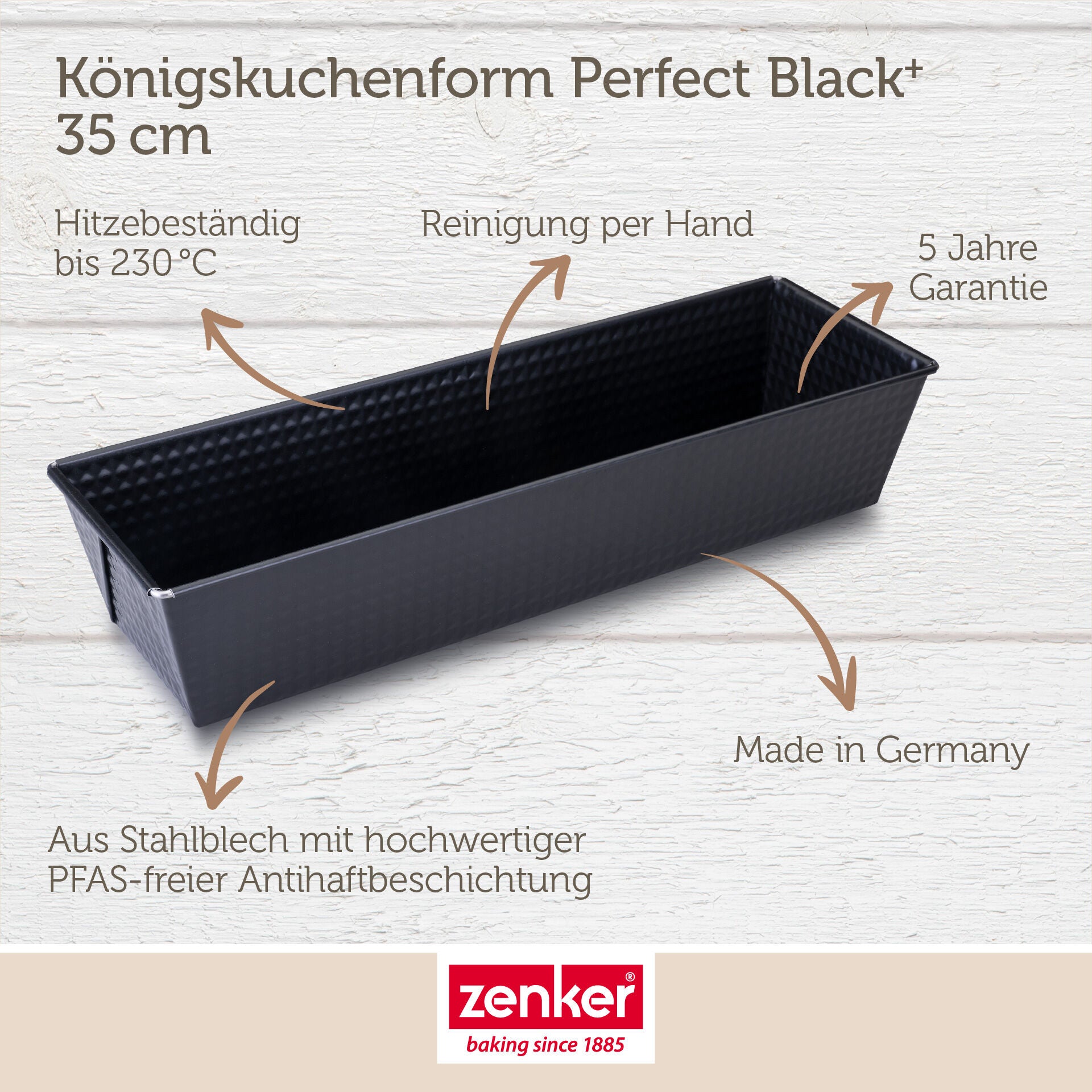 Brødform 35 cm non-stick stål PFAS-fri - Zenker montert i ovn