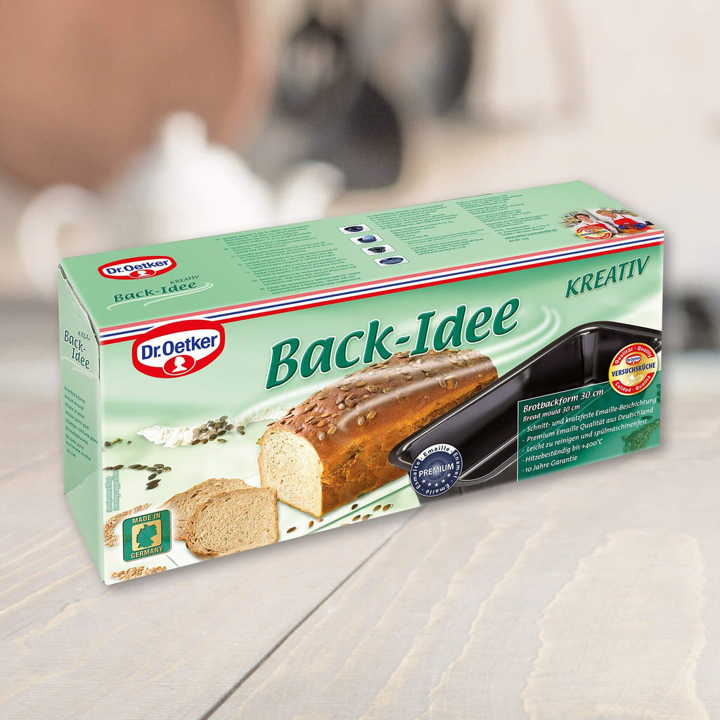 Brødform emaljert 30 cm PFAS-fri - Dr. Oetker bakside