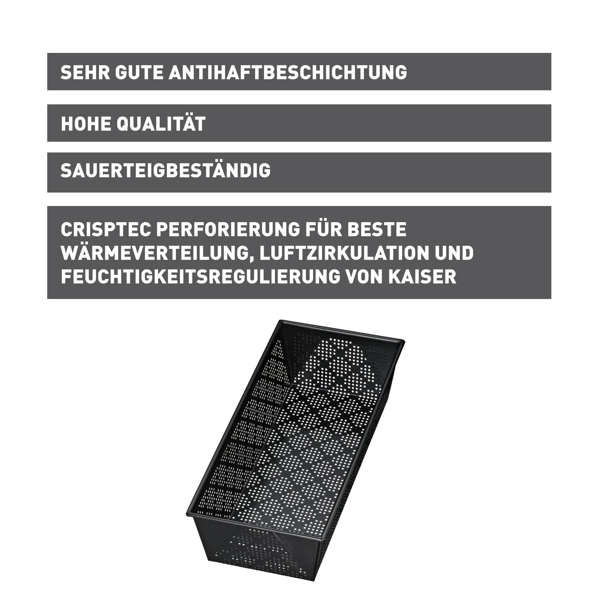 Detalj av perforert bunn på Brødform perforert 35 cm non-stick CrispTec - Kaiser