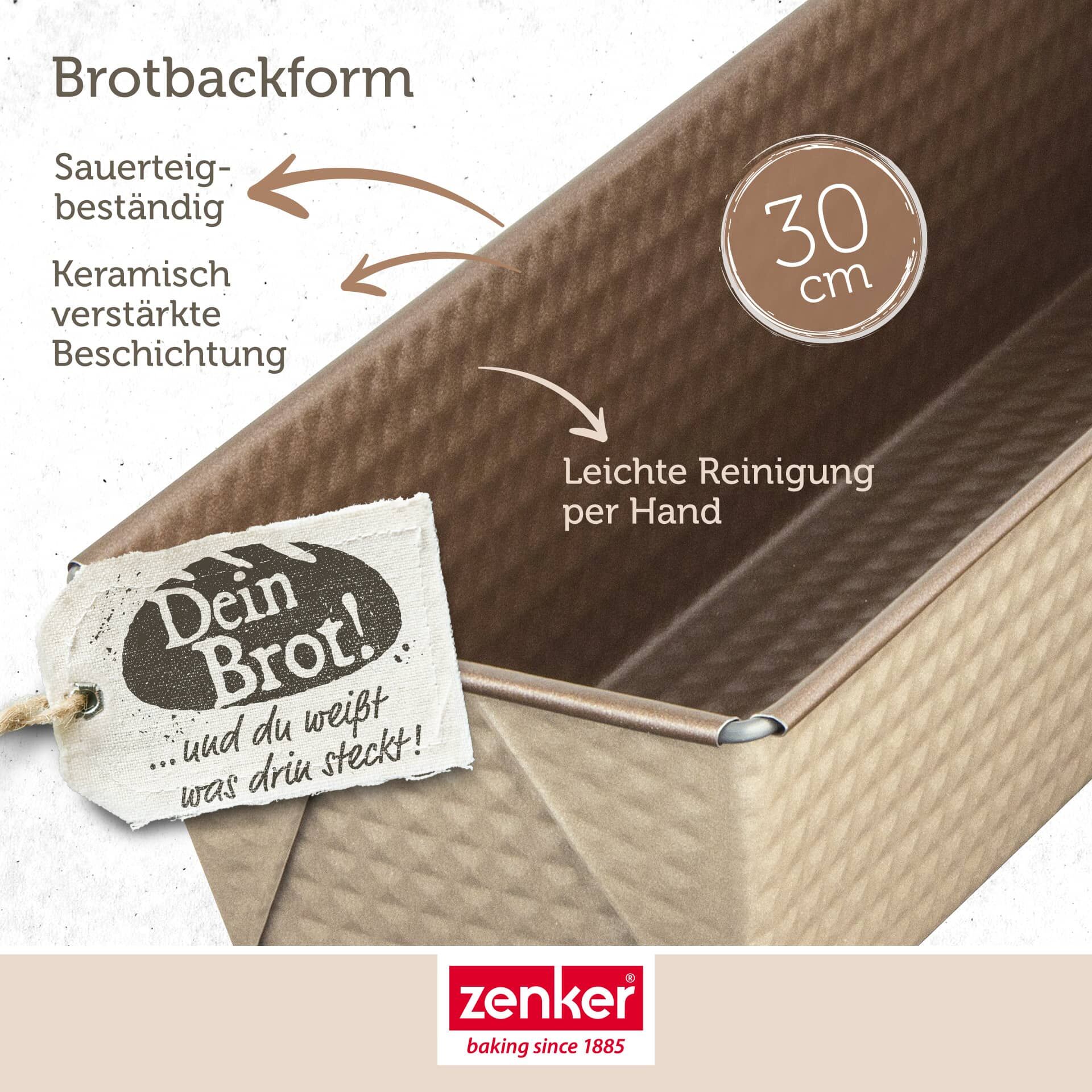 Montert Brødform riflet non-stick 30,5 cm Mojave Gold - Zenker i ovn