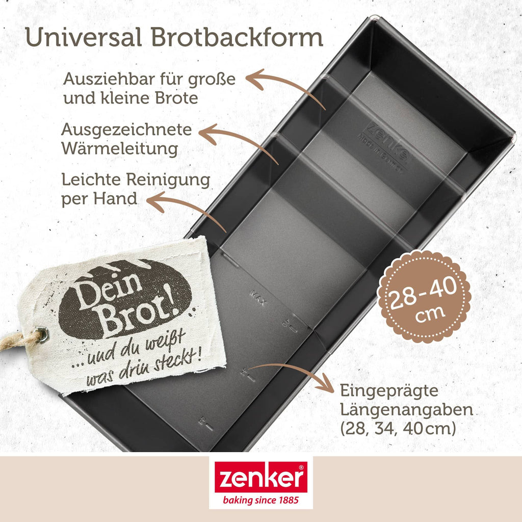 Detalj av non-stick belegg på Brødform uttrekkbar 28-40 cm non-stick svart - Zenker