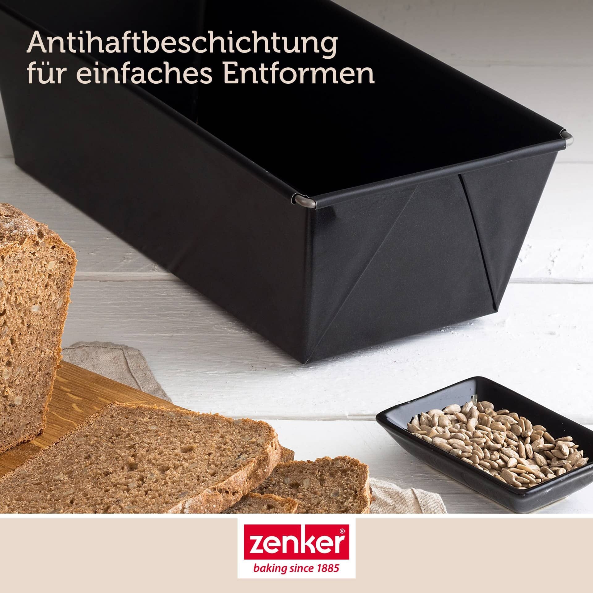 Brødform uttrekkbar 28-40 cm non-stick svart - Zenker sideprofil