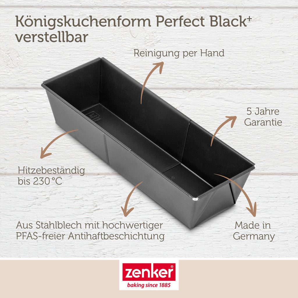 Montert Brødform uttrekkbar non-stick 20-35 cm PFAS-fri - Zenker med justerbar lengde