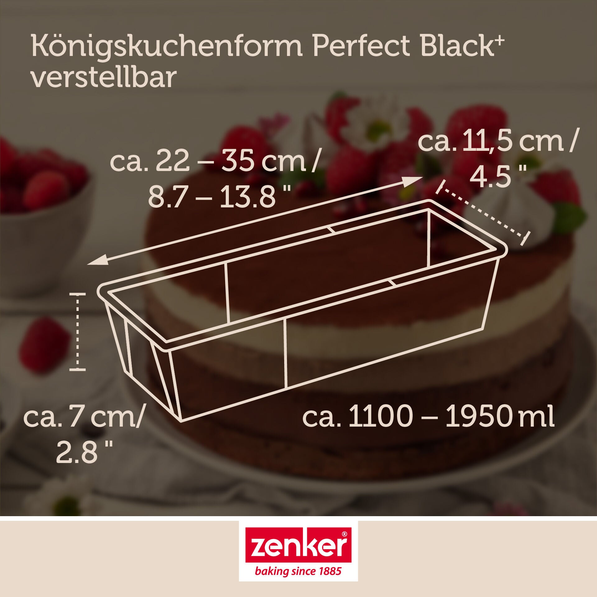 Nærbilde av kanten på Brødform uttrekkbar non-stick 20-35 cm PFAS-fri - Zenker