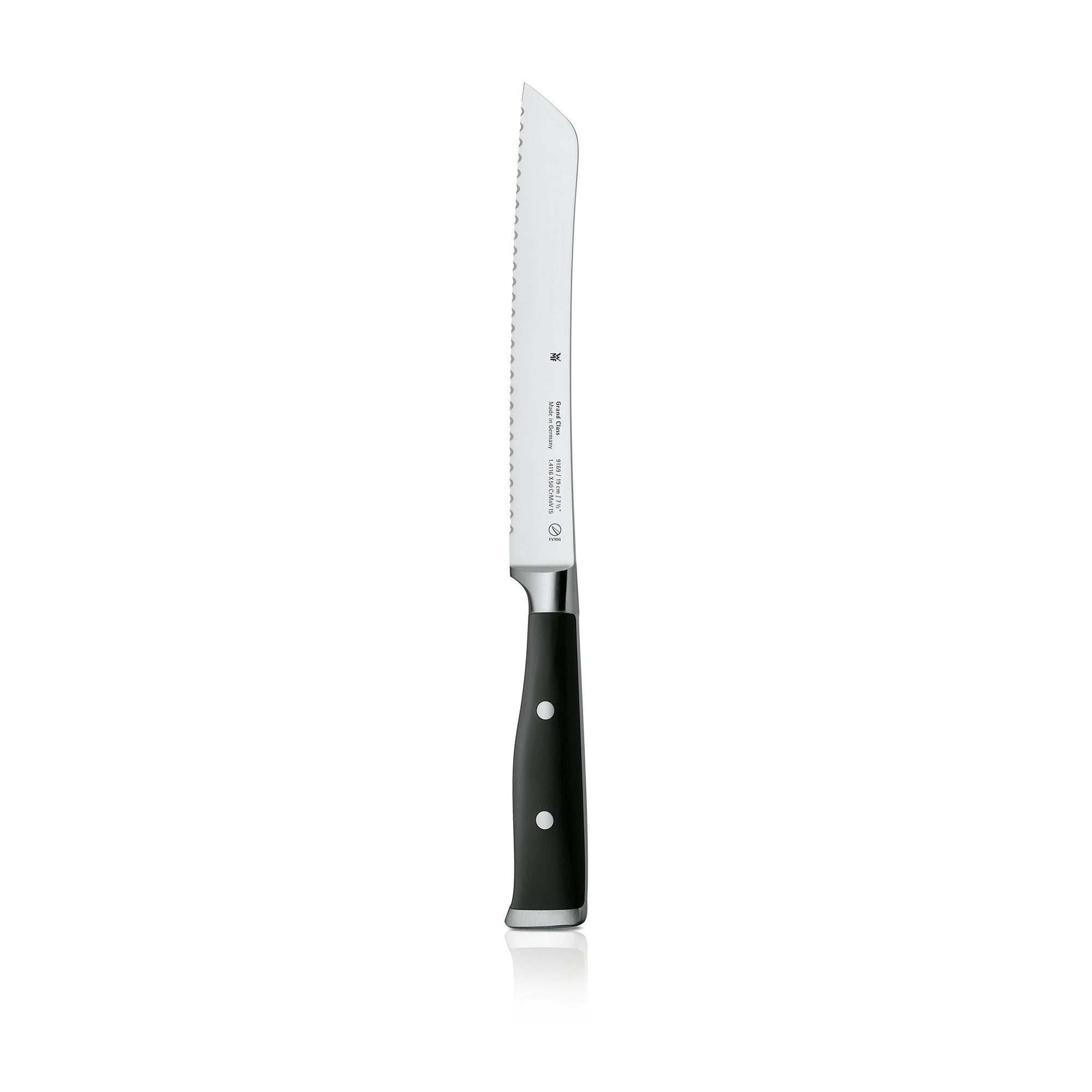 Brødkniv 19 cm bølgeslipt Grand Class - WMF forfra