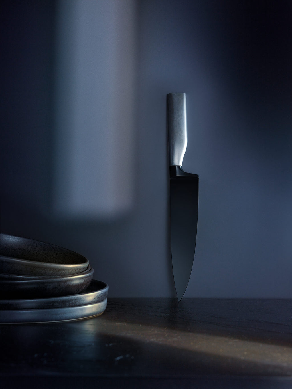 Nærbilde av håndtak på Brødkniv 19 cm smidd rustfritt stål Ultimate Black - WMF