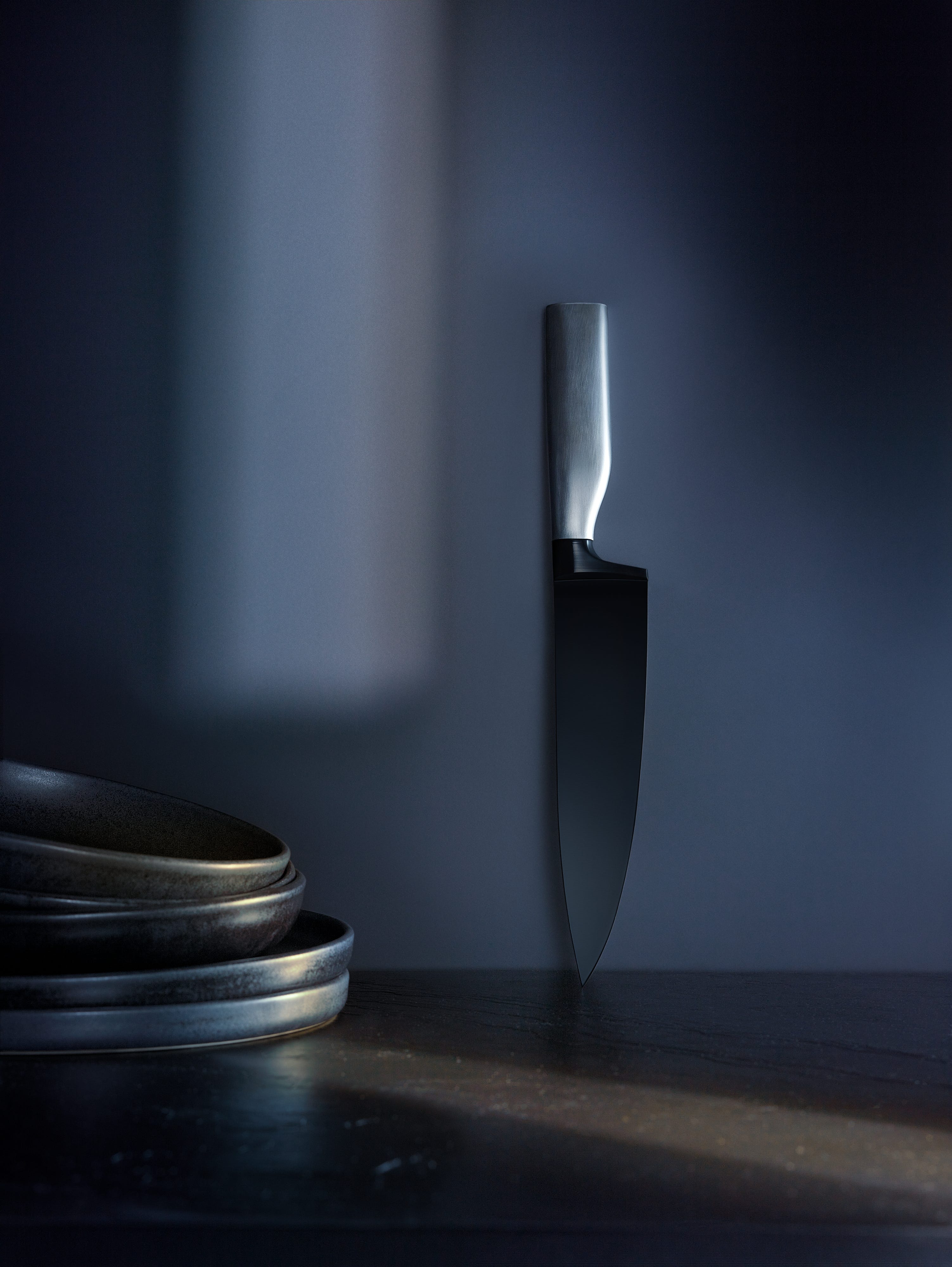 Nærbilde av håndtak på Brødkniv 19 cm smidd rustfritt stål Ultimate Black - WMF