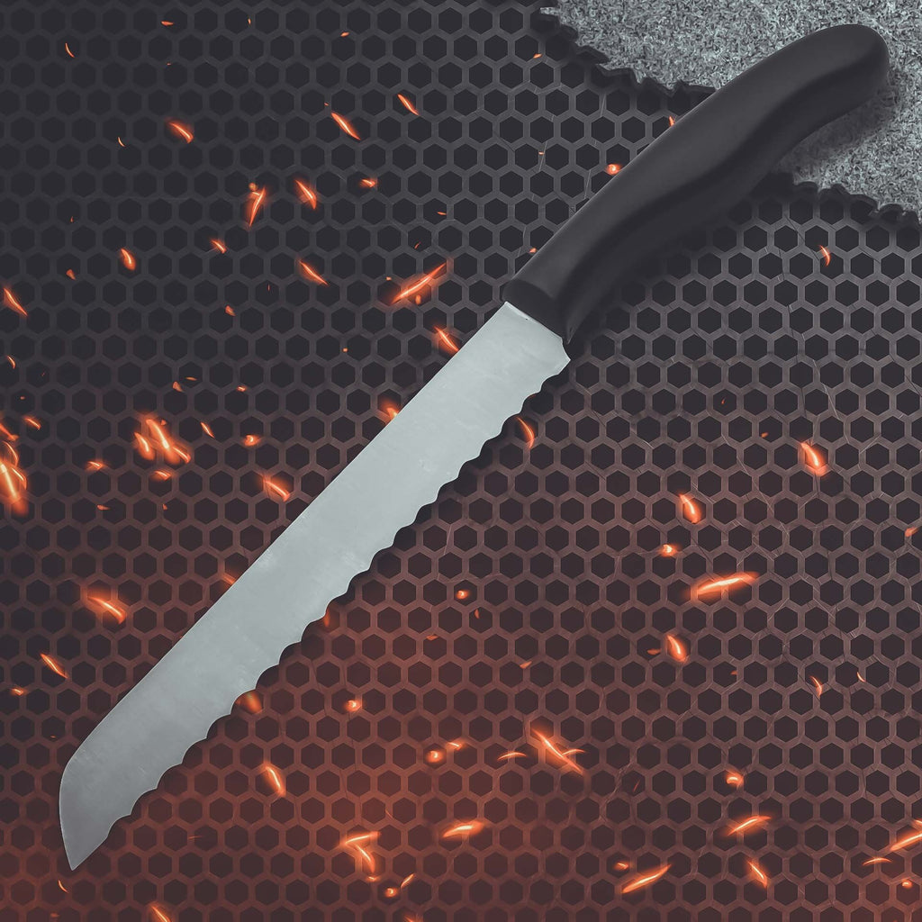 Brødkniv Fit 18 cm bølgeslipt rustfritt stål detalj av blad