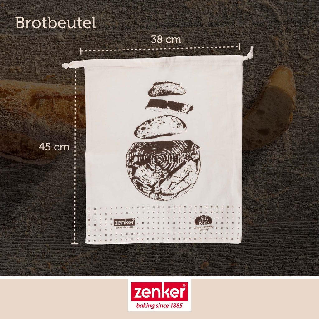 Brødpose bomull 45x38 cm Dein Brot Zenker i bruk