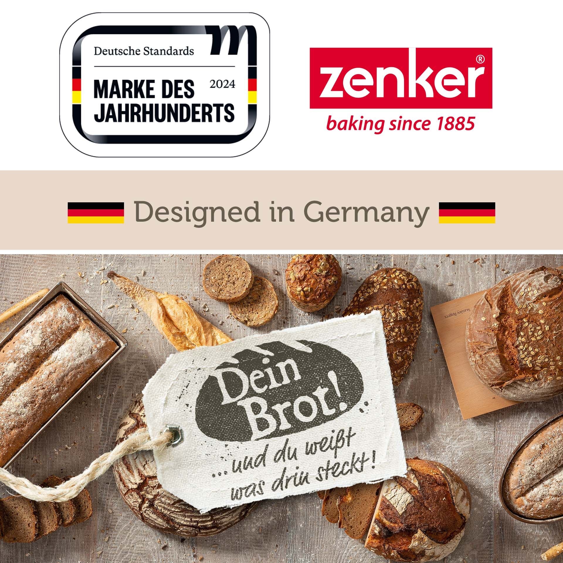 Brødpose bomull 45x38 cm Dein Brot Zenker logo