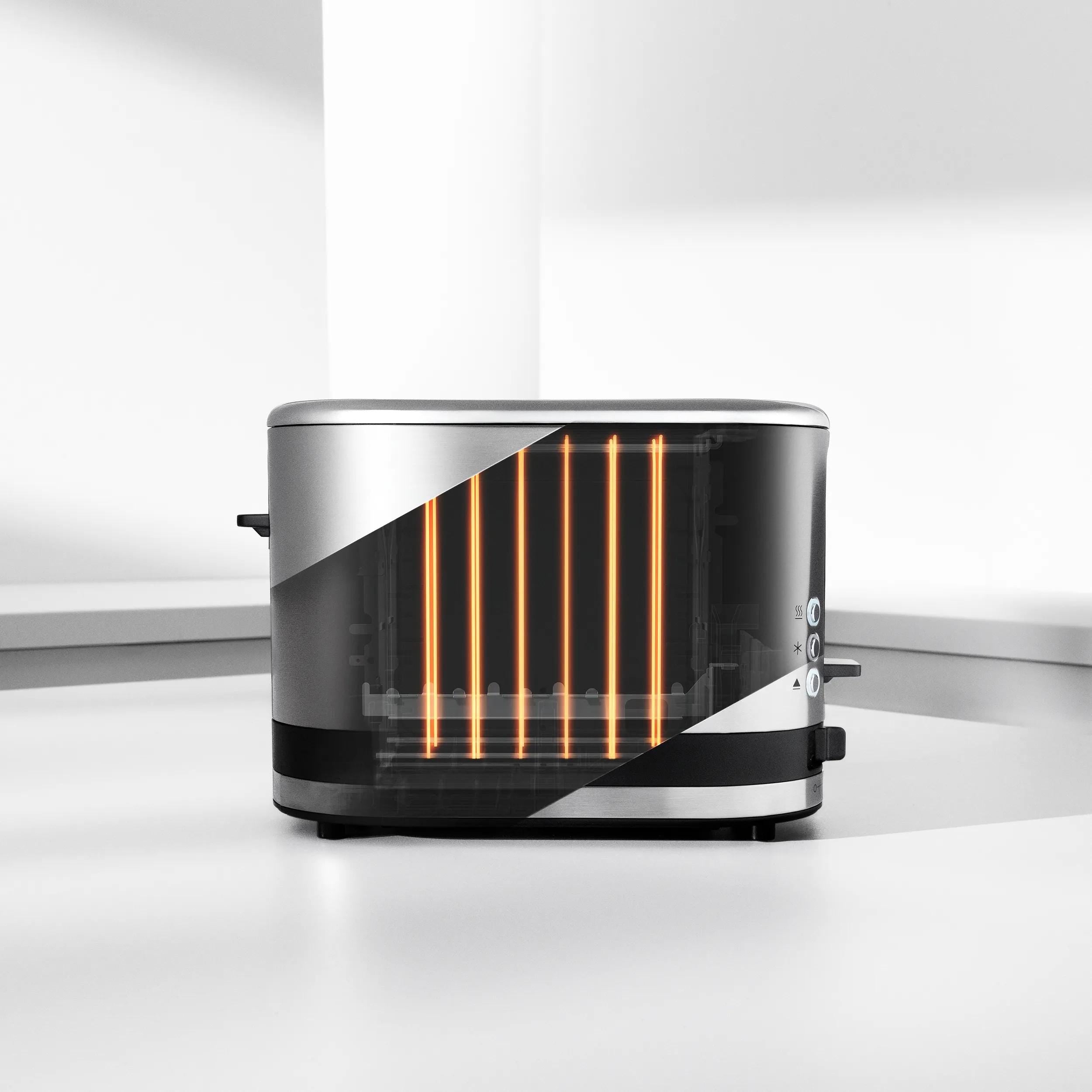 Nærbilde av kontrollpanel på Brødrister 1 skive kompakt 600W cromargan matt - WMF