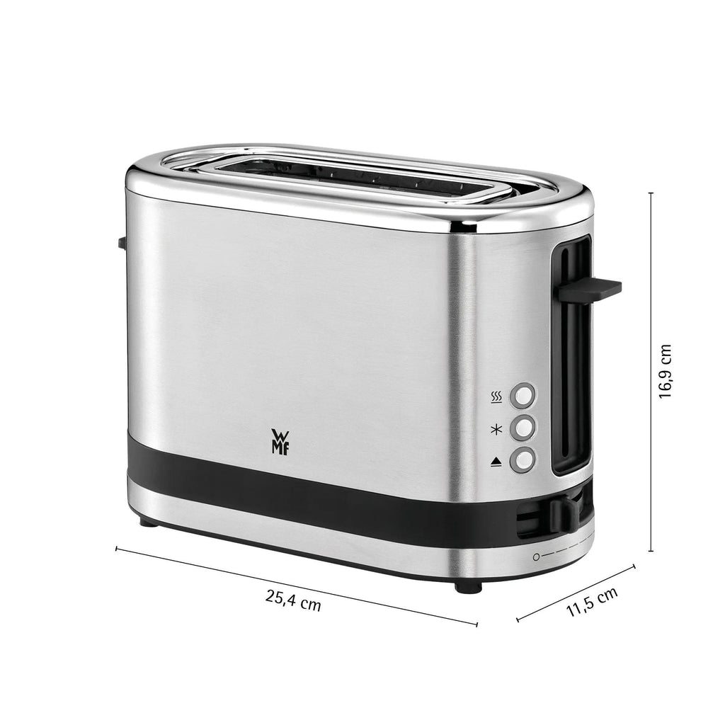 Brødrister 1 skive kompakt 600W cromargan matt - WMF med brødrister i bruk