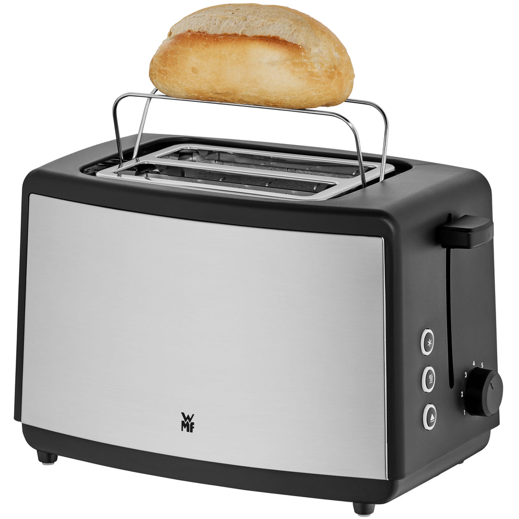 Brødrister Bueno Edition 2 skiver 7 bruningstrinn med rundstykker på brødvarmer