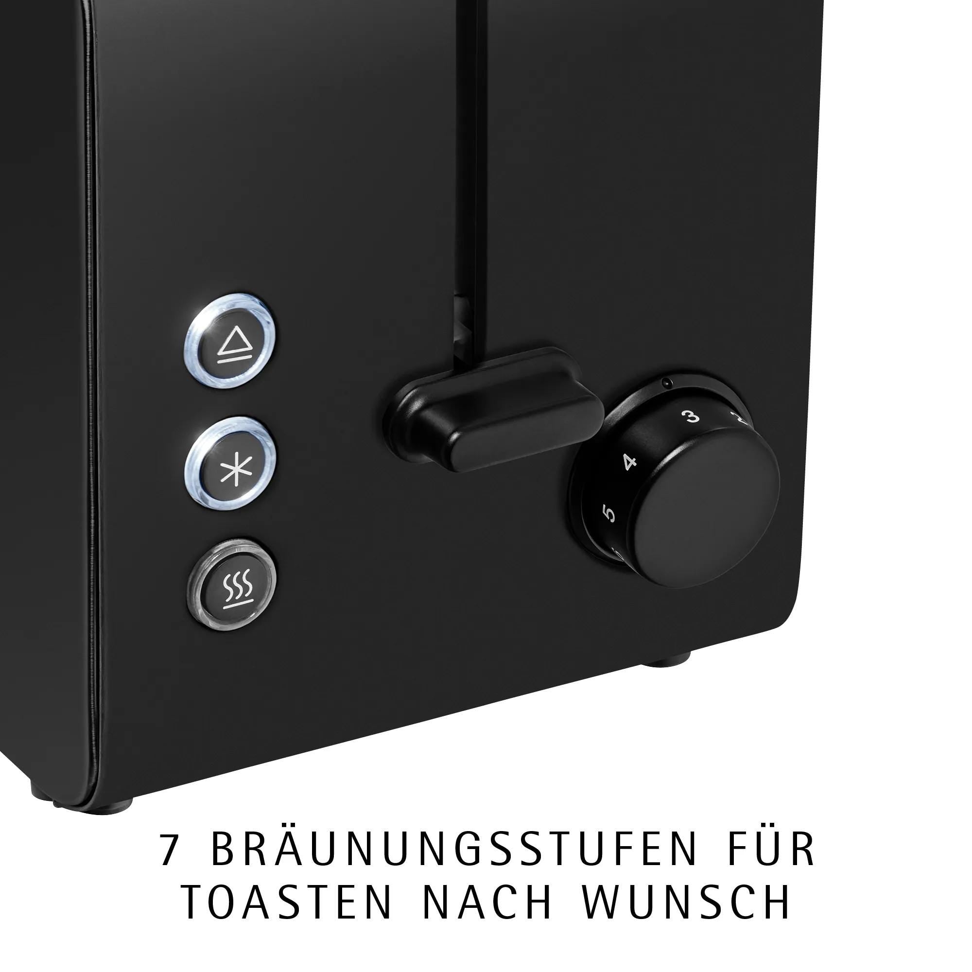 Brødrister Stelio Edition Deep Black med brødvarmer