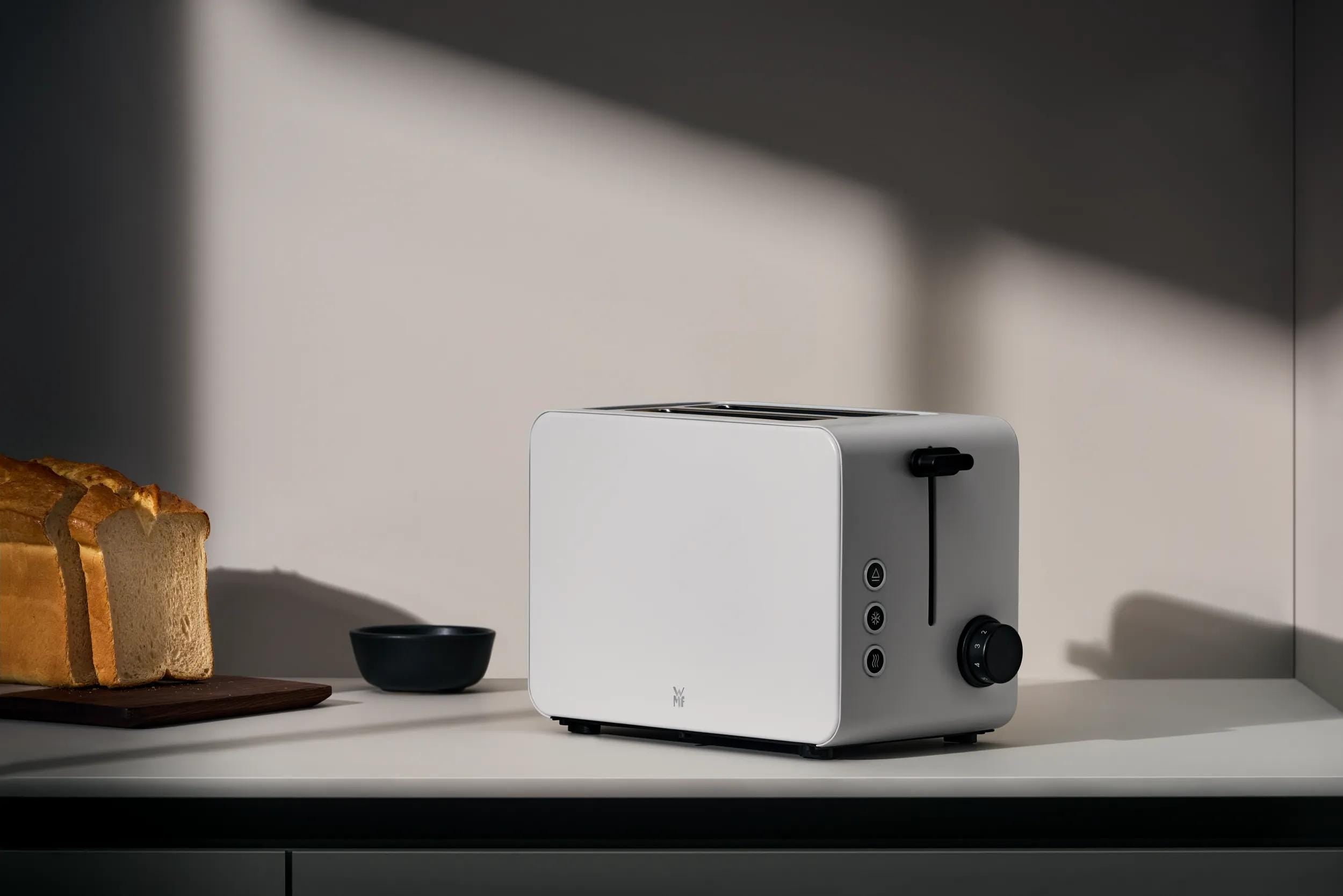 Brødrister Stelio Edition Paper White sett fra siden