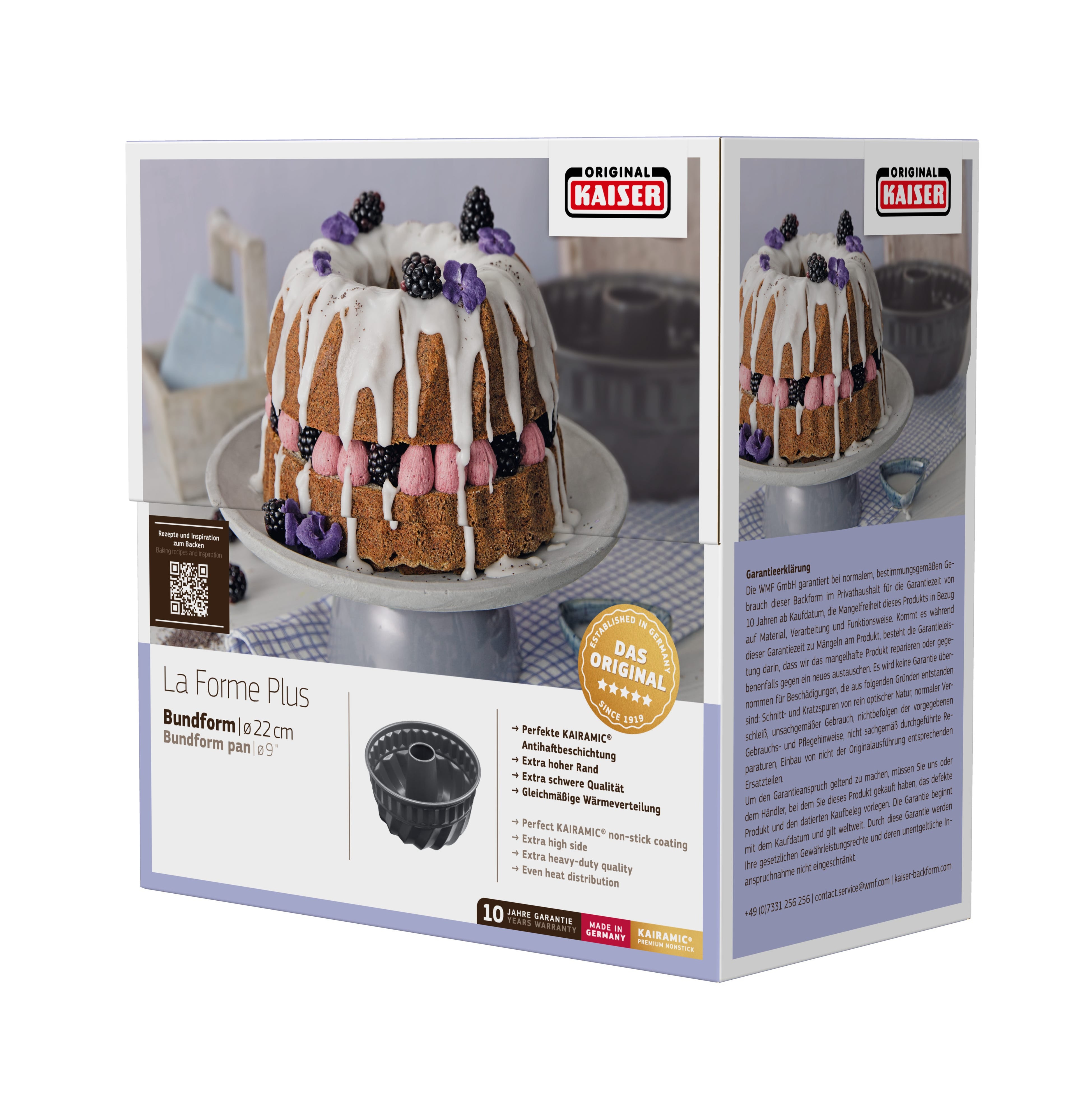 Bundform 22 cm non-stick La Forme Plus - Kaiser montert i ovn